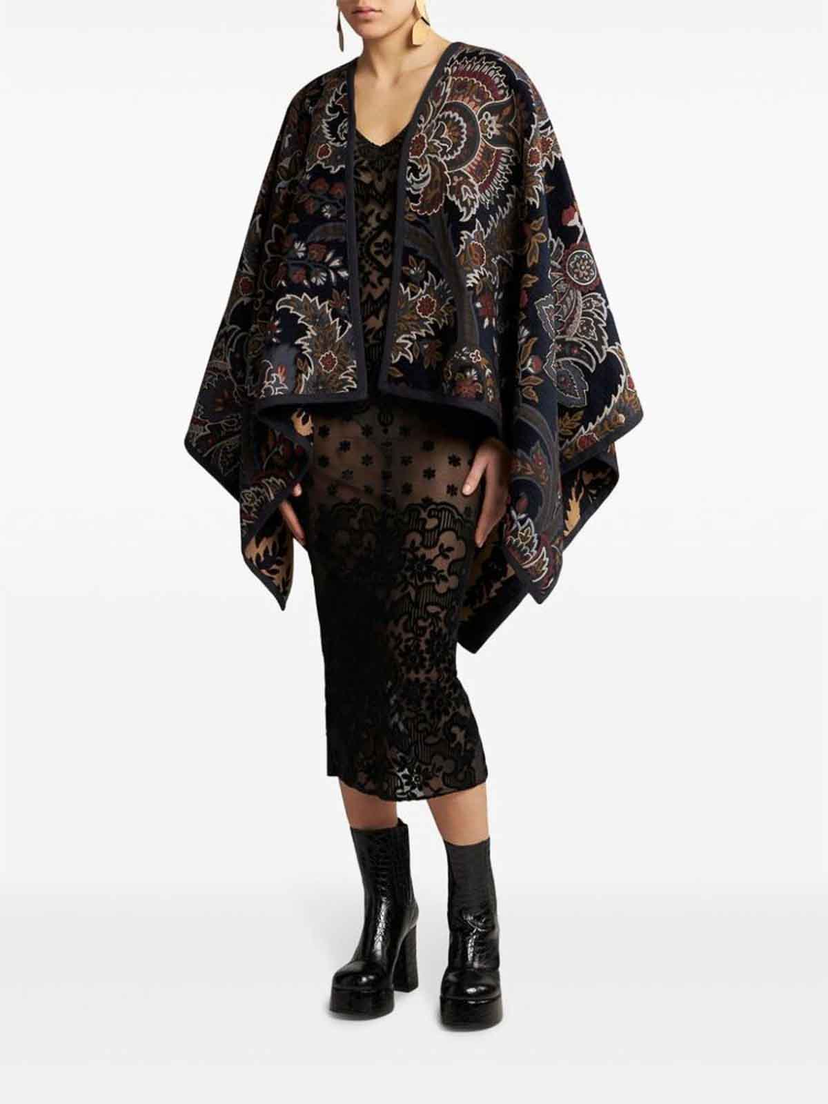 Etro ケープ/ポンチョ - 黒 | 99TJE81WRBD0012S9883 | THEBS