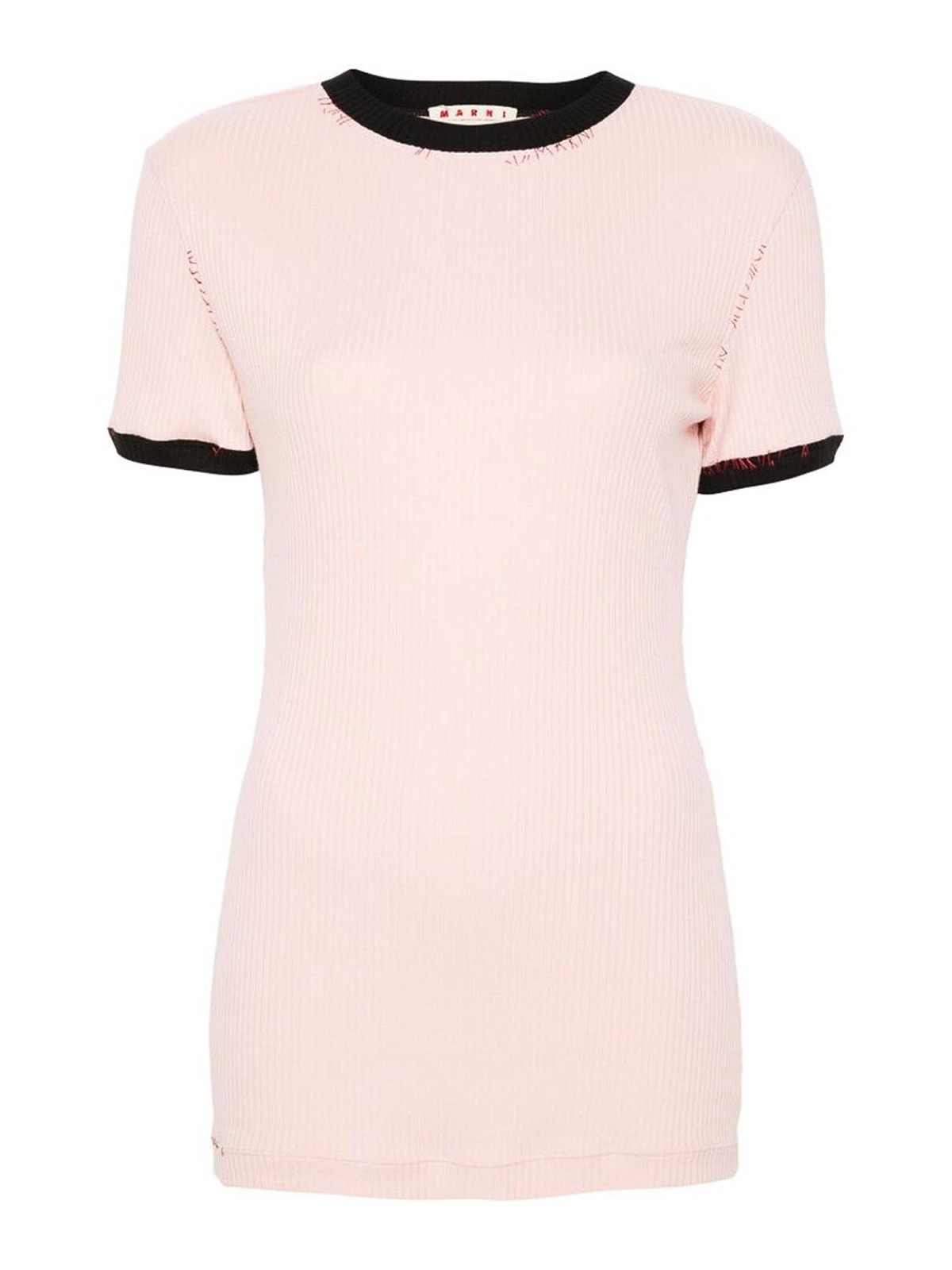 Shop Marni T-shirt In Nude & Neutrals