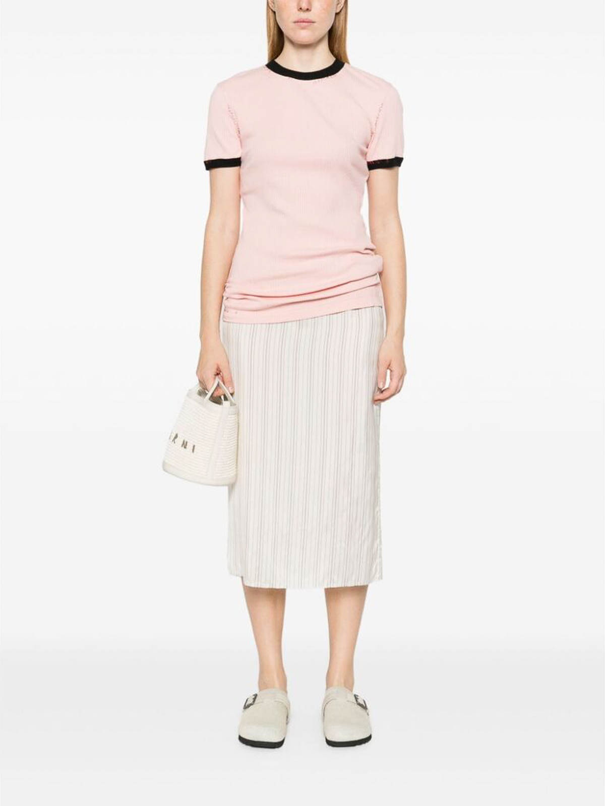 Shop Marni T-shirt In Nude & Neutrals