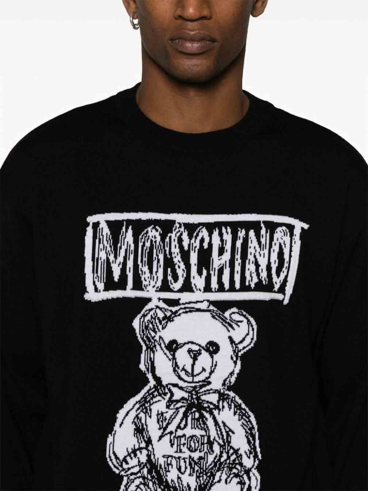 Shop Moschino Sweater In Black