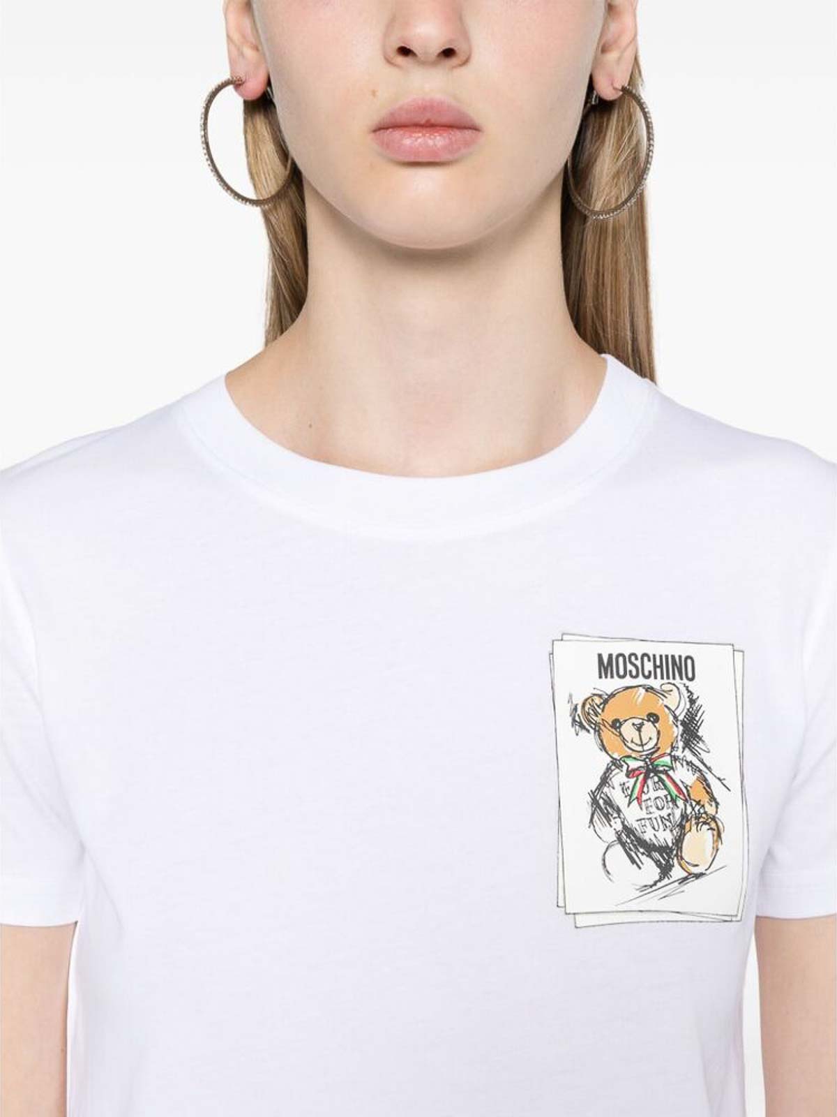 Shop Moschino T-shirt In White