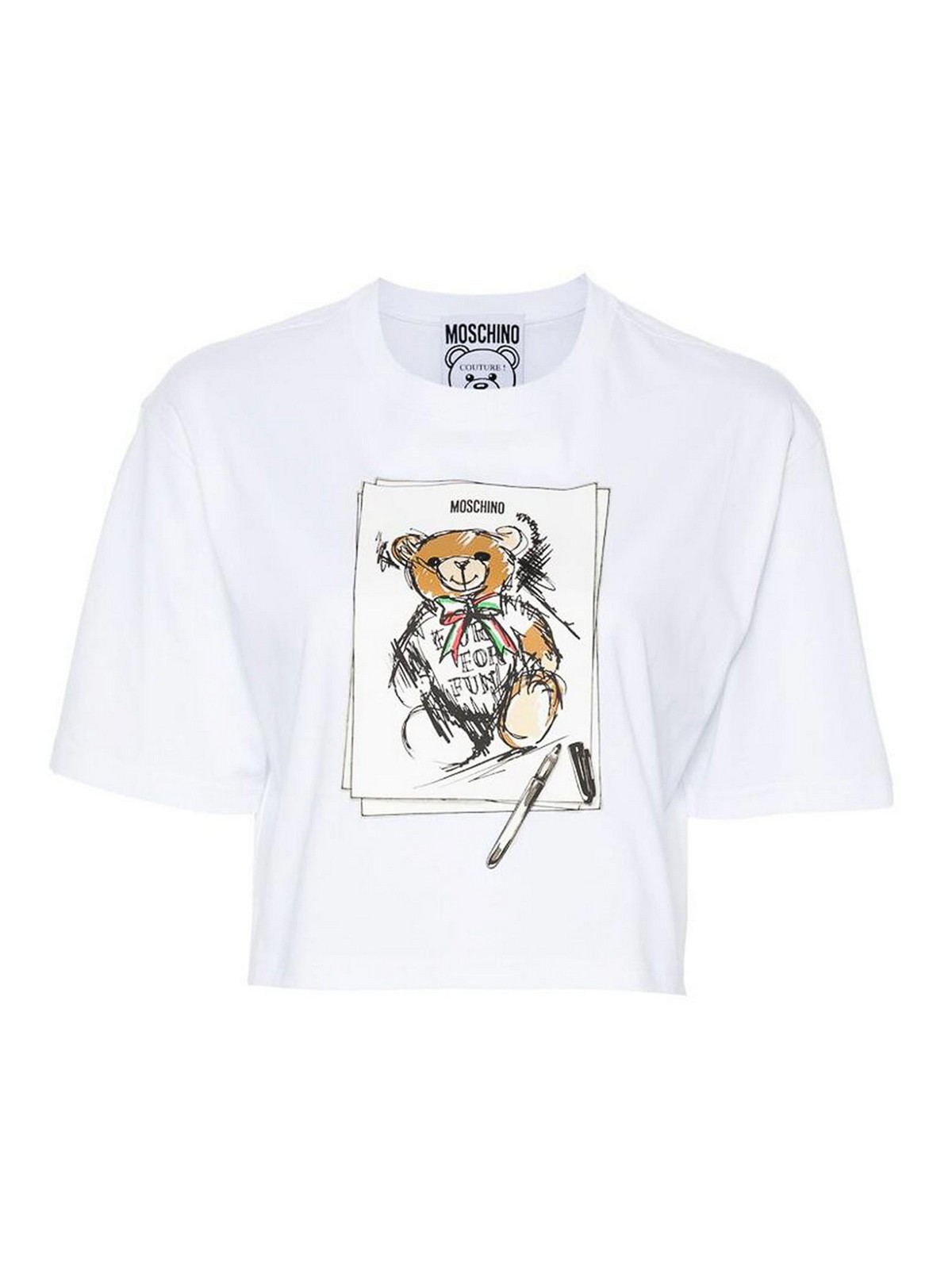 Shop Moschino T-shirt In White