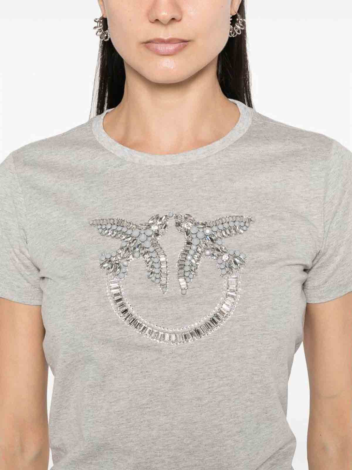 Shop Pinko T-shirt In Grey