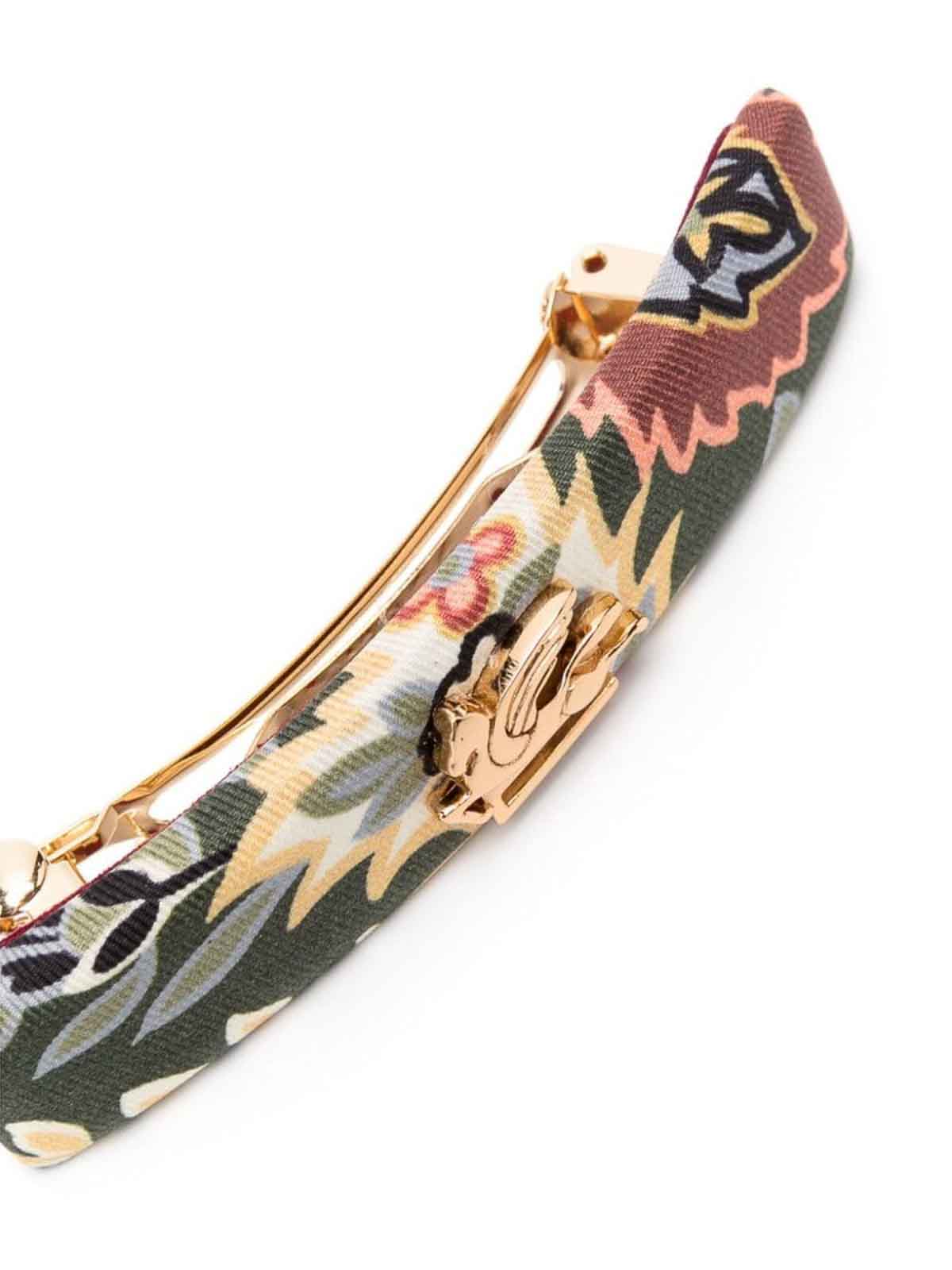 Shop Etro Hair Accessory In Green