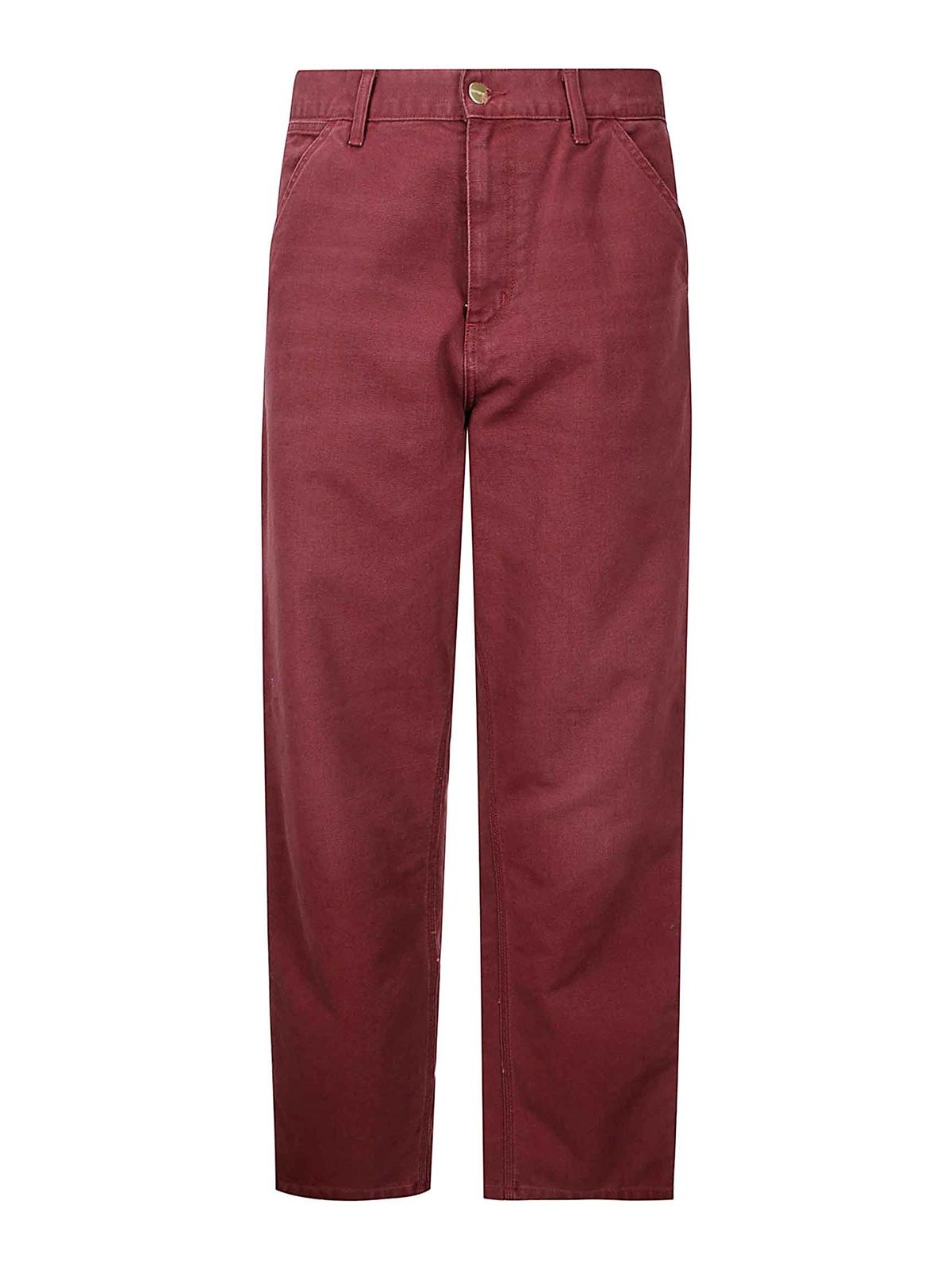 Shop Carhartt Single Knee Pant Dearborn In Dark Red