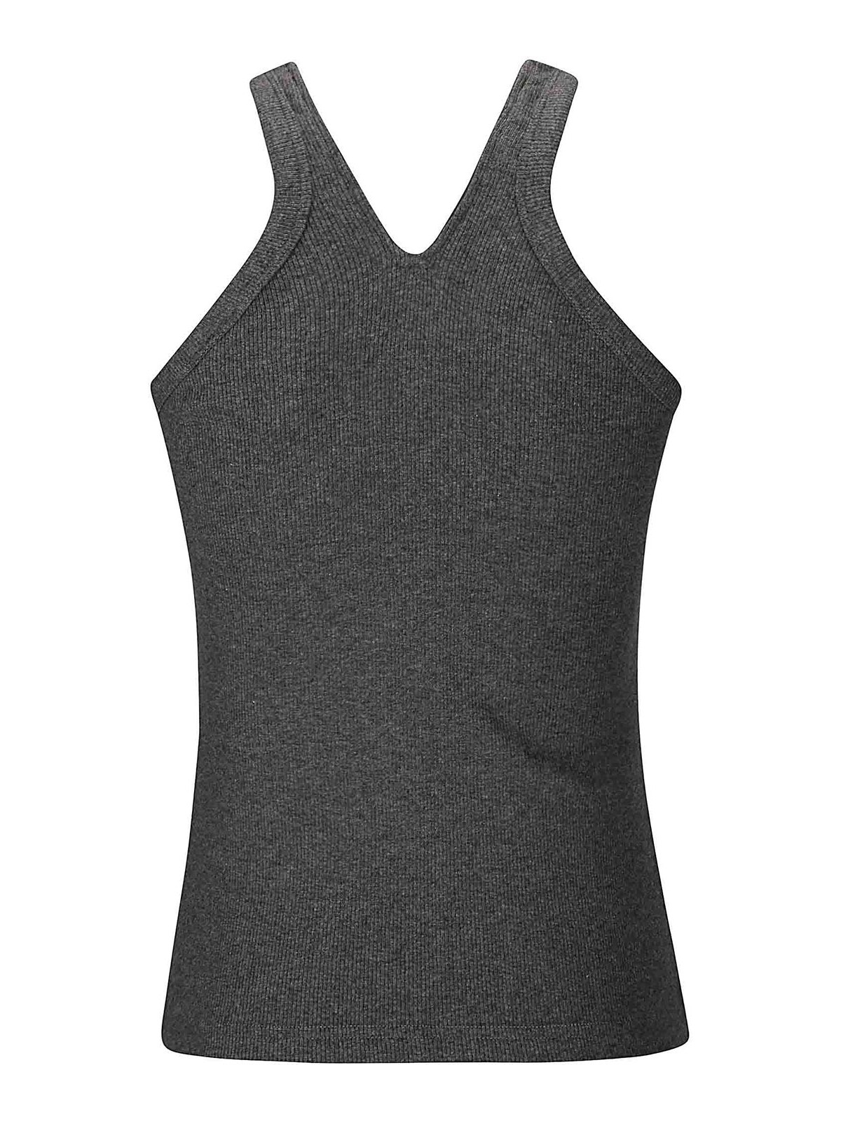 Shop Courrèges Criss Cross 90s Rib Tank Top In Grey