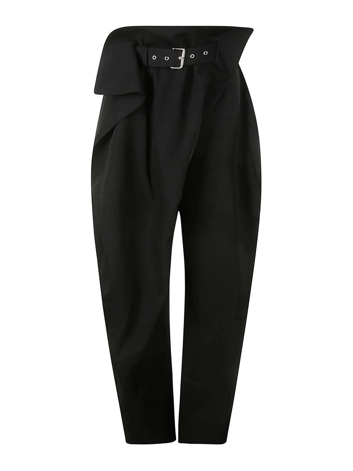 Shop Jw Anderson Fold Over Trousers In Black