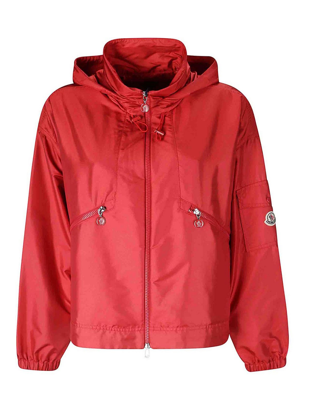 Shop Moncler Hemar Short Parka In Red