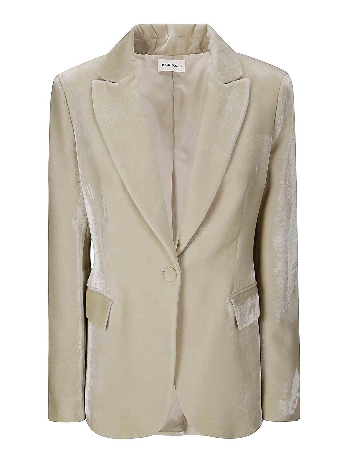 Shop P.a.r.o.s.h Single-breasted Jacket In Beige