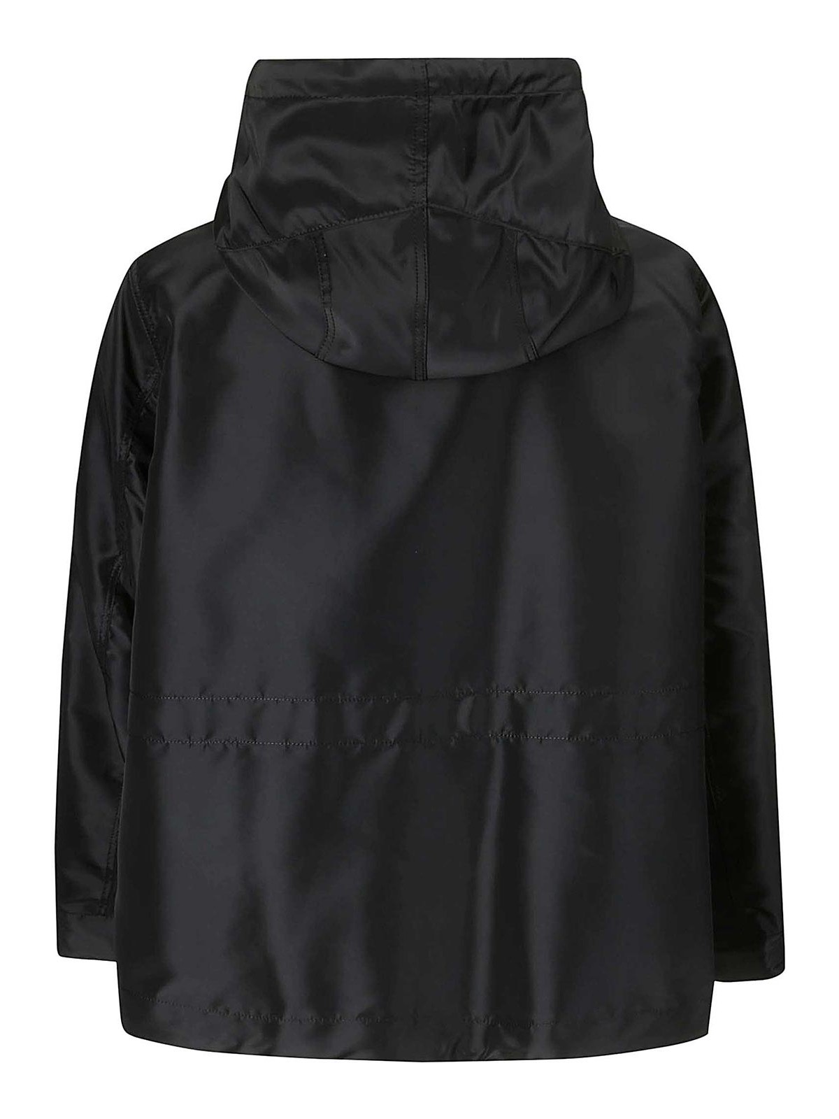 Shop Sacai Nylon Twill X Sponge Sweat Hoodie In Black