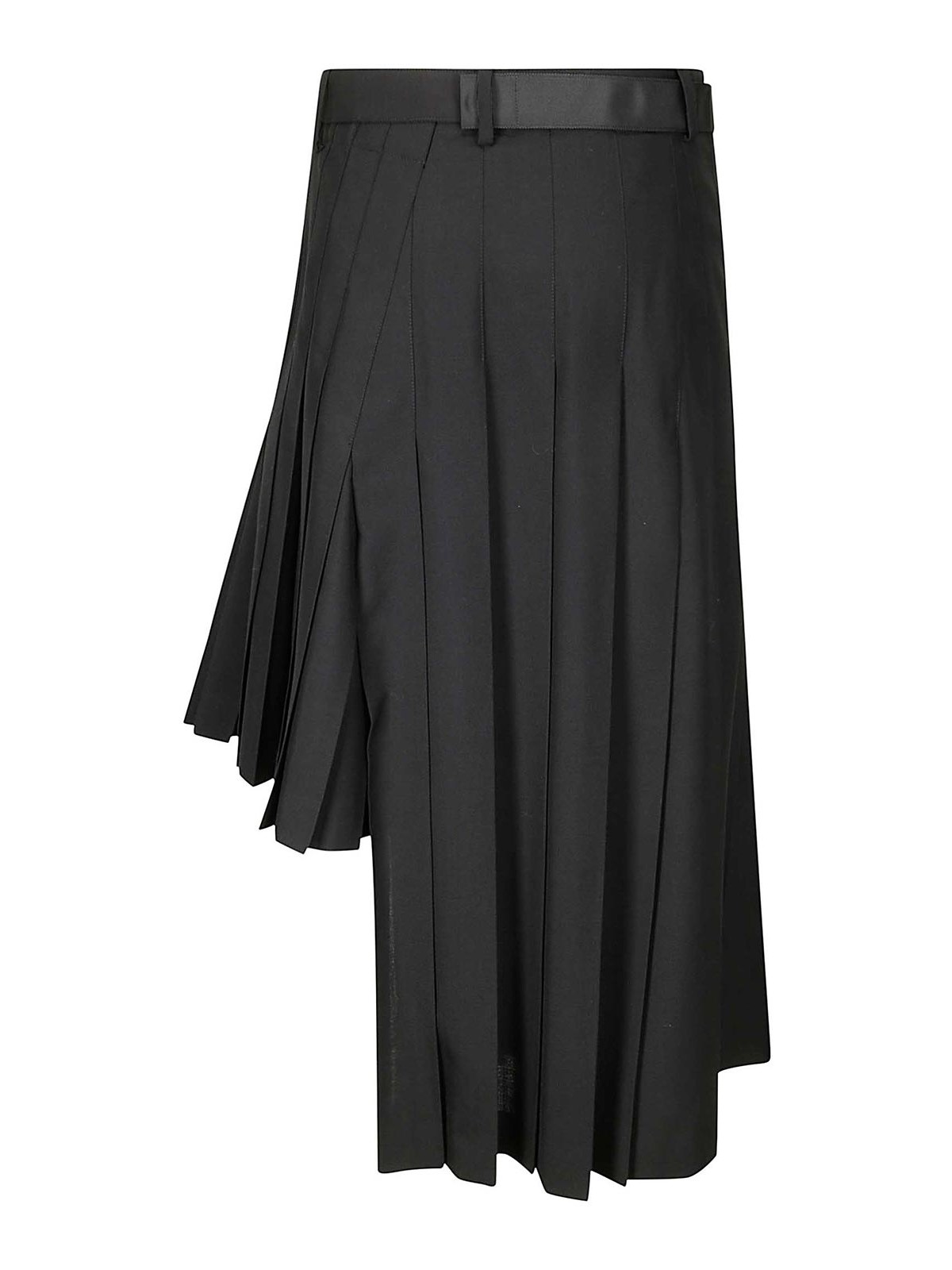 Shop Sacai Pleated Skirt In Black