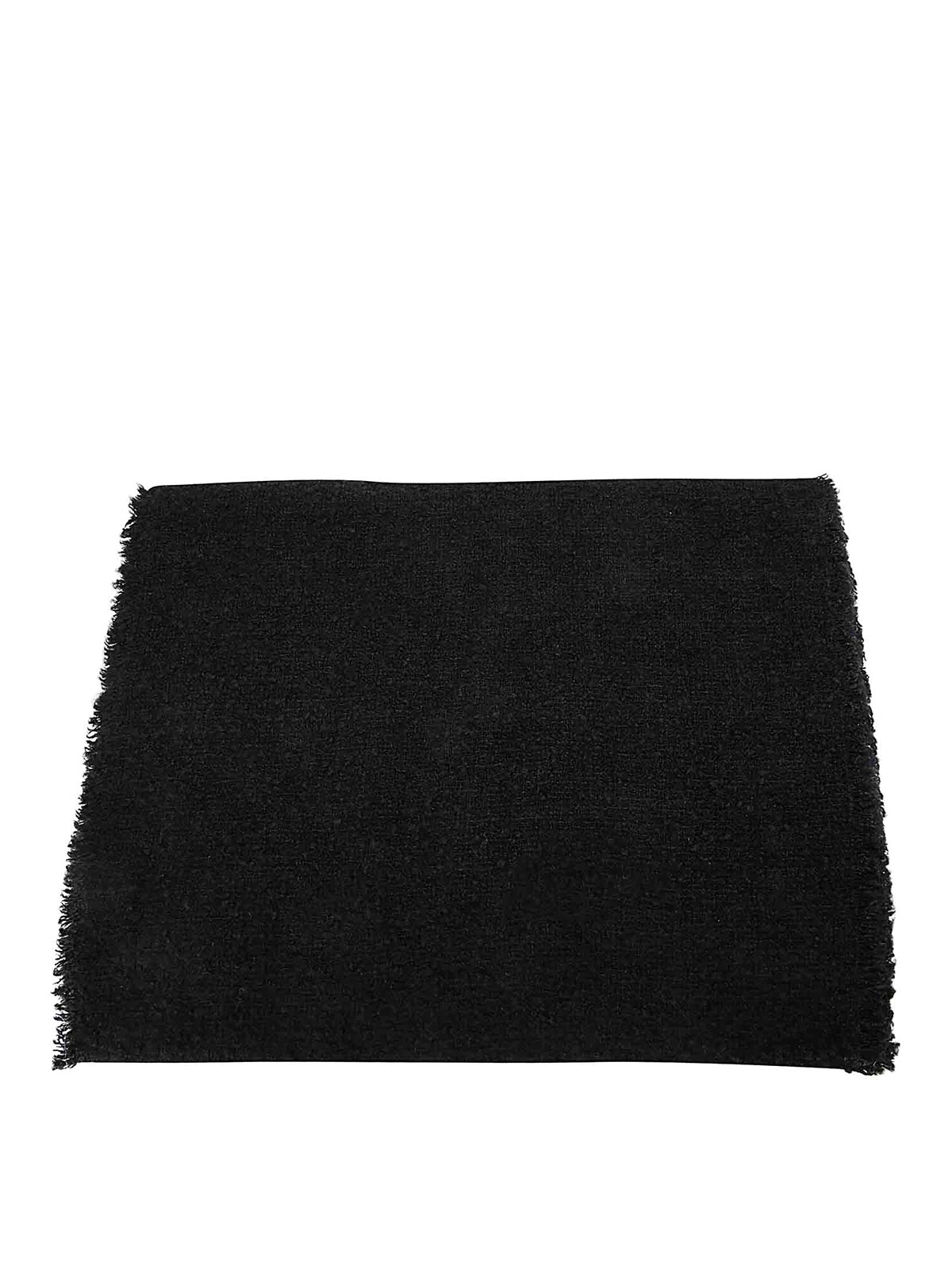 Shop Faliero Sarti Scarf With Fringes In Black