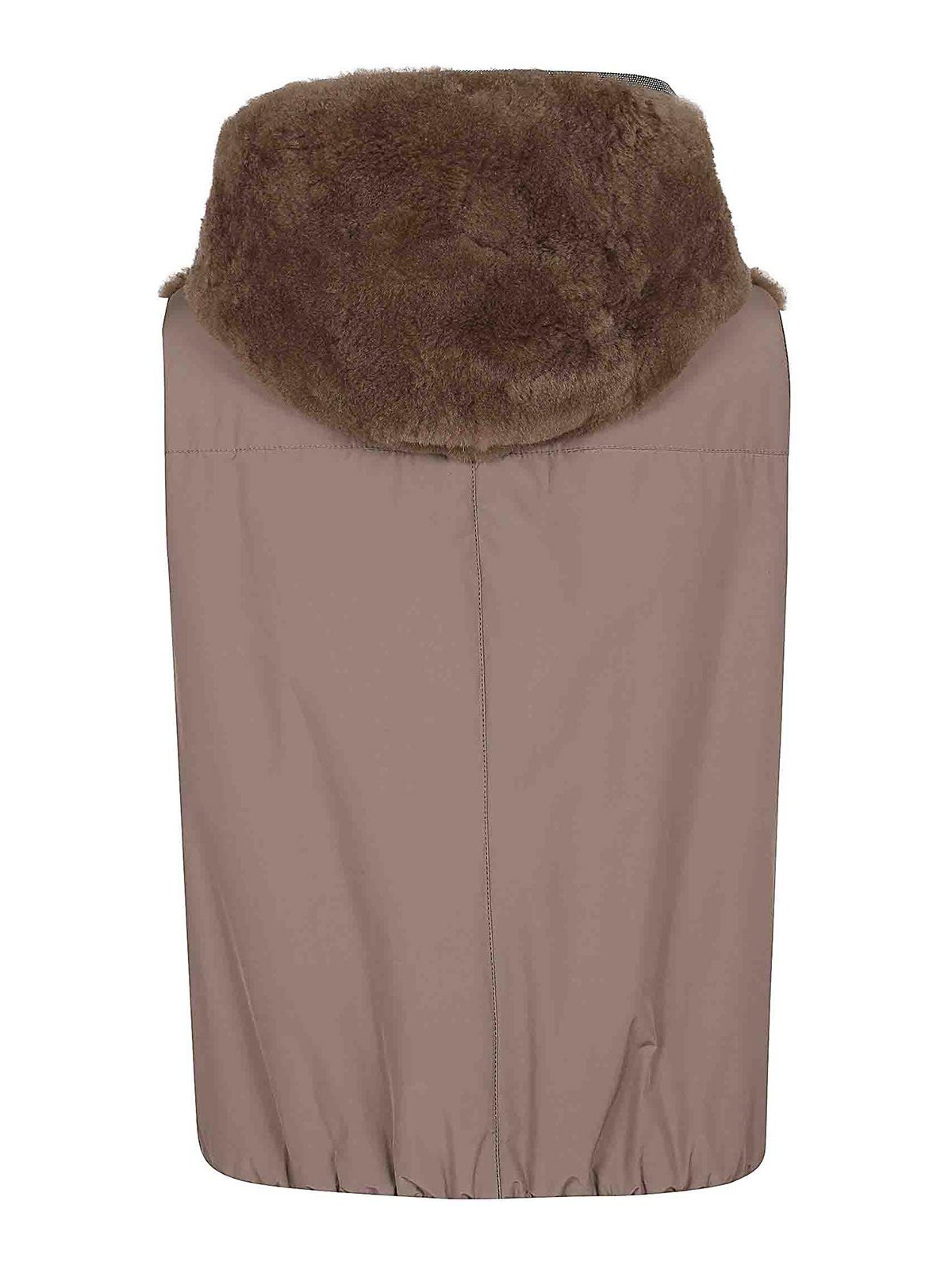 Shop Brunello Cucinelli Padded Fur Gilet In Brown