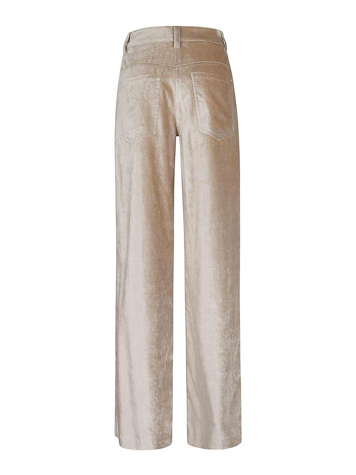 Shop Brunello Cucinelli Velvet Trousers In Light Beige