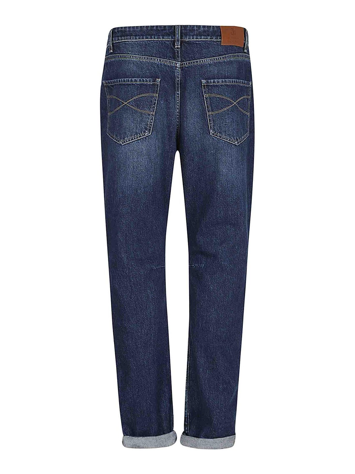 Shop Brunello Cucinelli Denim Pants In Dark Wash