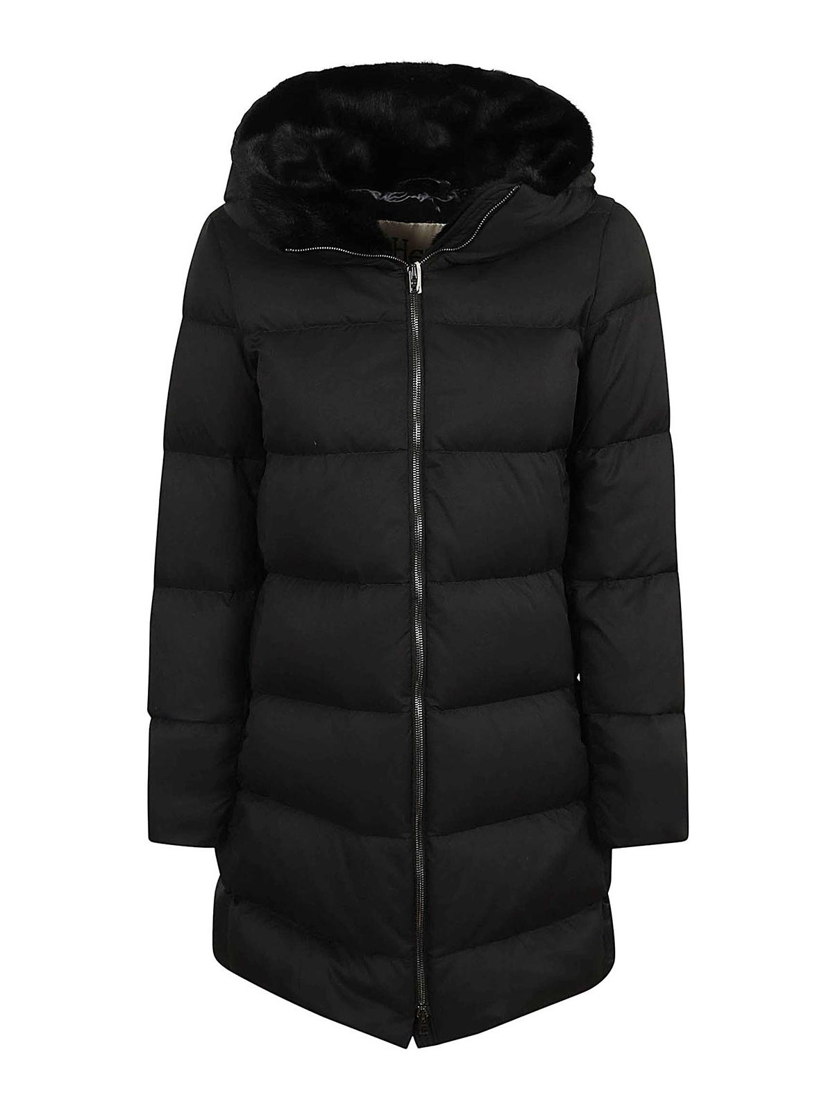 Shop Herno Padded Coat In Black