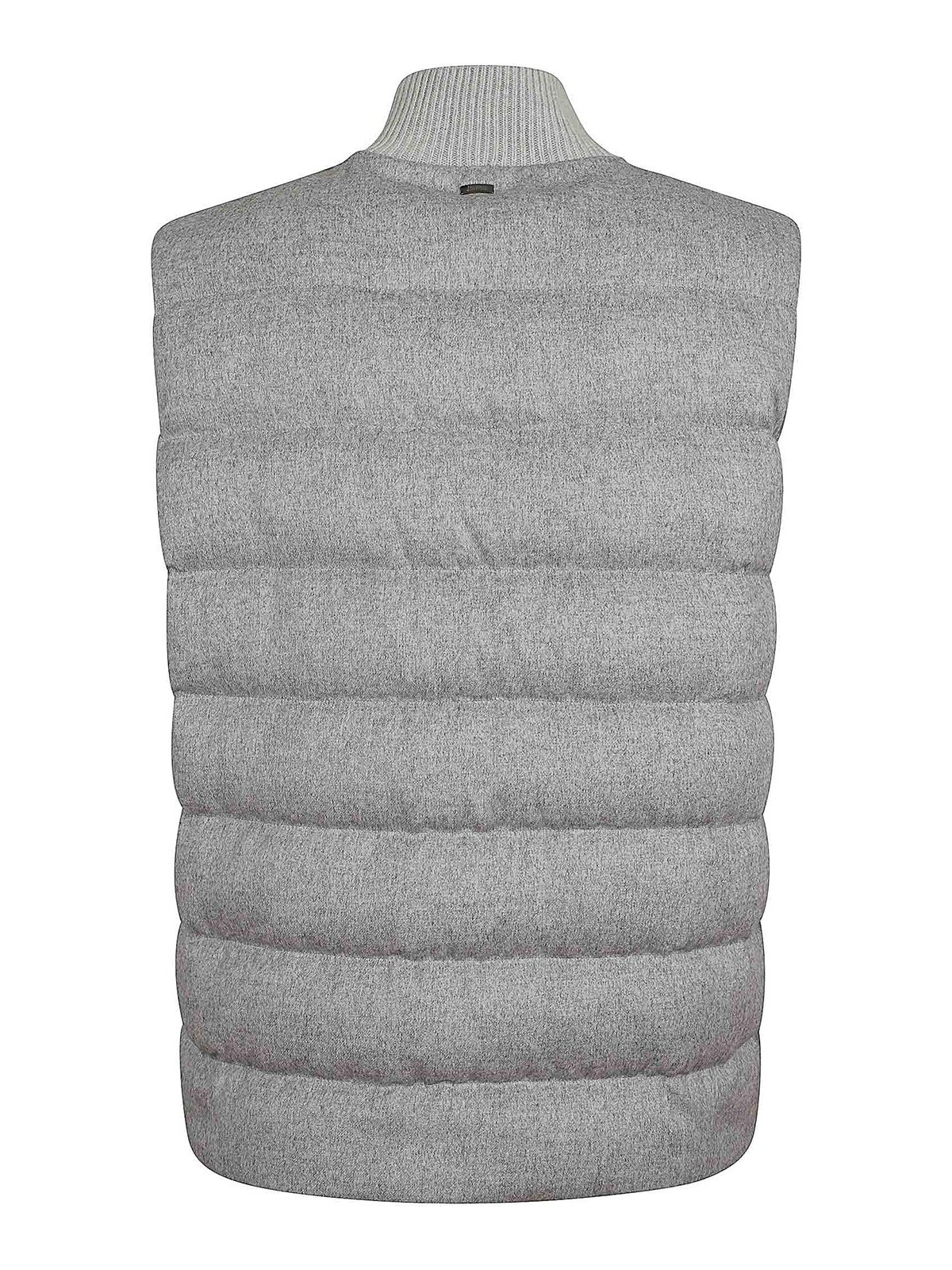 Shop Herno Cash/silk Gilet In Light Grey