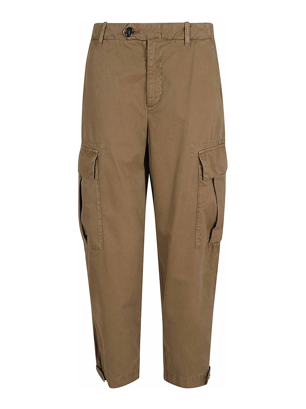 Shop Pinko Cotton Trousers In Brown