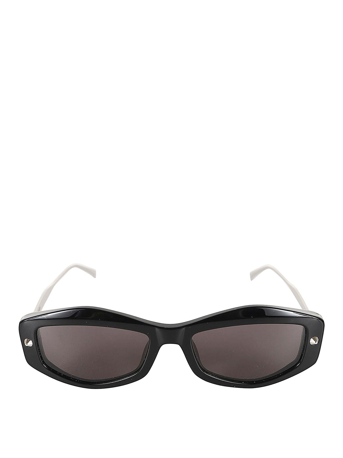 Shop Alexander Mcqueen Logo Glasses In Black