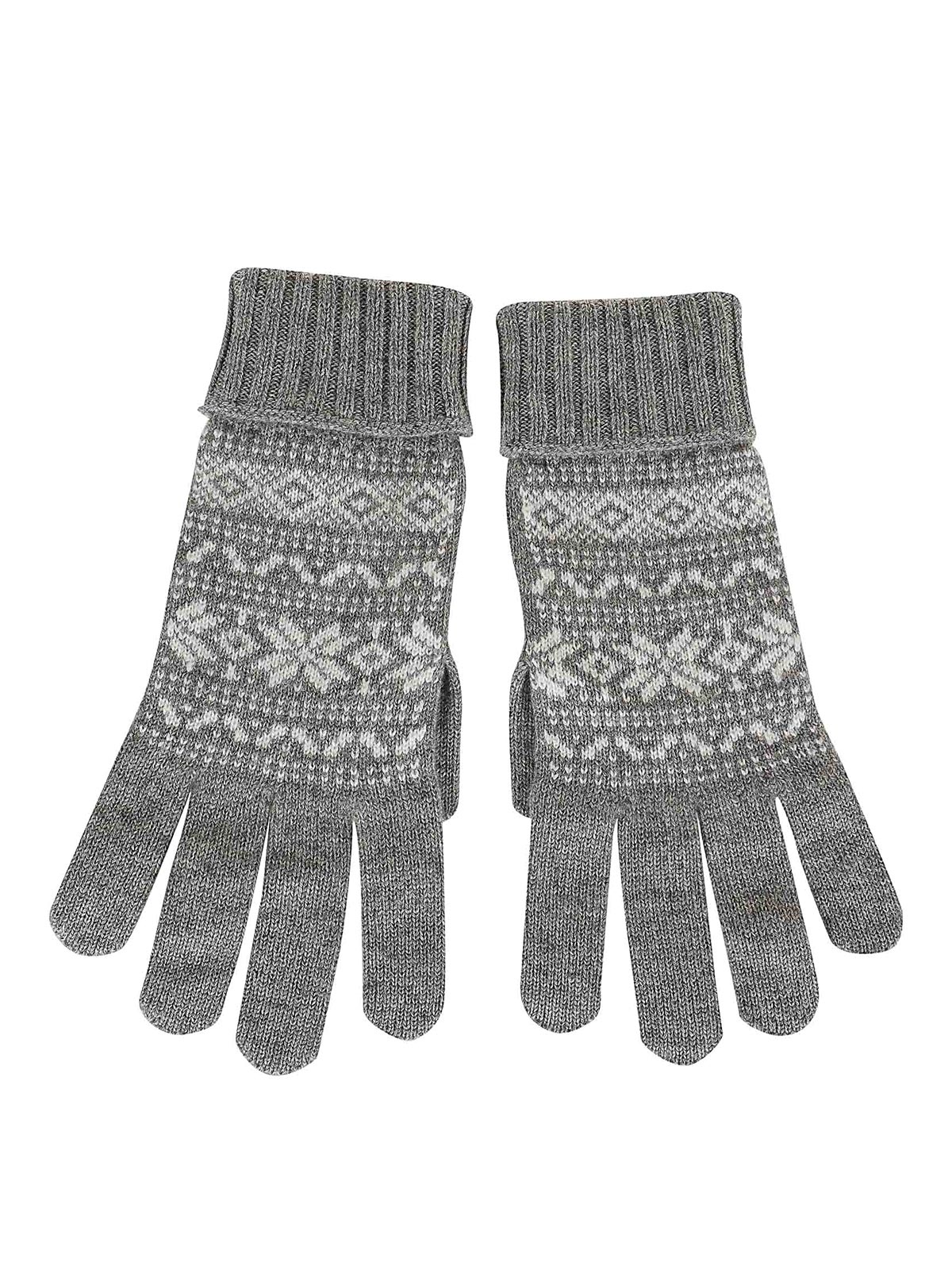 Shop Eleventy Cashmere Gloves In Grey