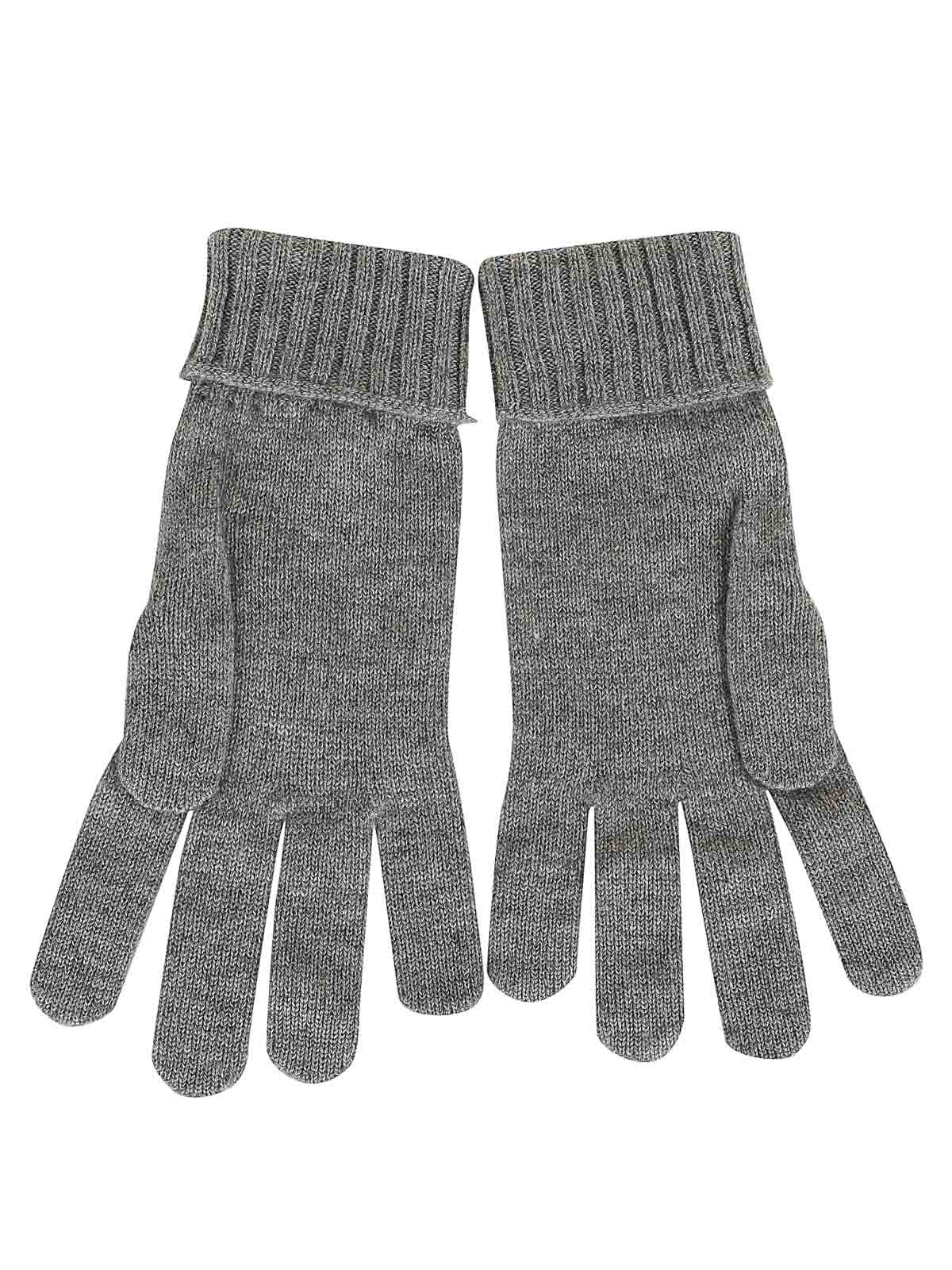 Shop Eleventy Cashmere Gloves In Grey