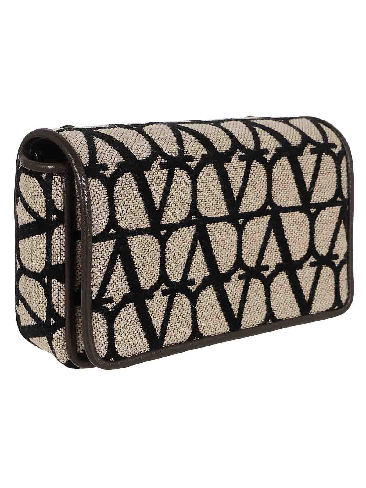 Shop Valentino Pouch  With Magnetic Flat Wall Pocket In Beige