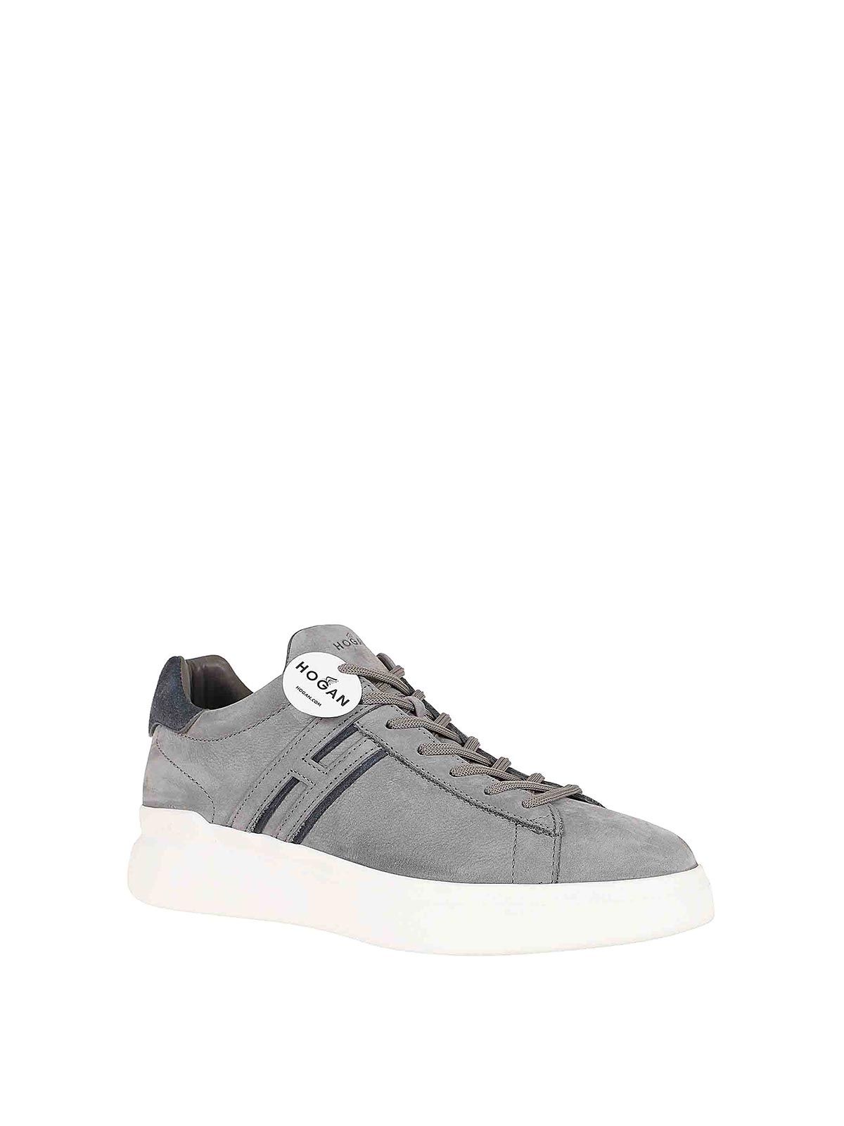 Shop Hogan Leather Sneakers In Dark Grey