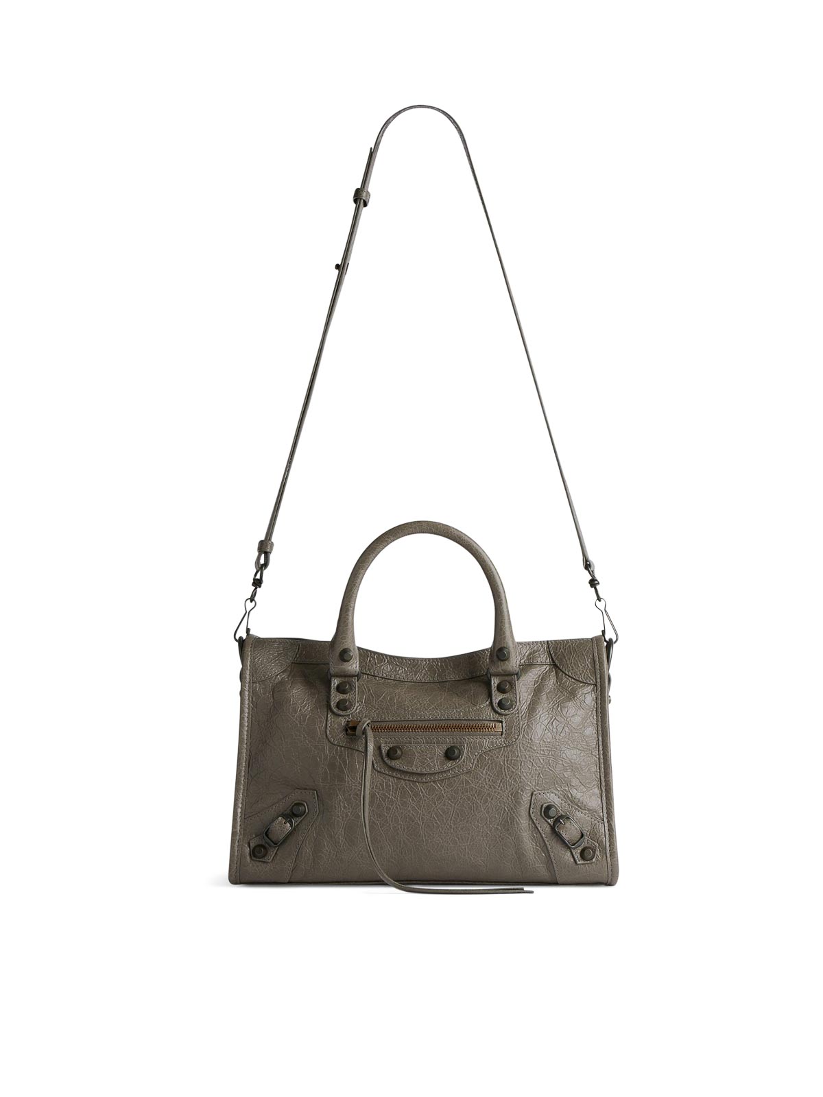 Shop Balenciaga Le City Bag S Arena Storico Br In Dark Green