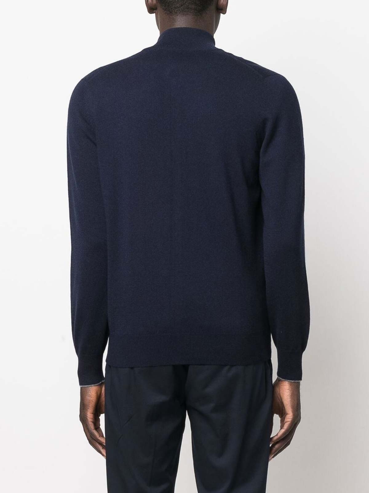 Shop Brunello Cucinelli Cashmere Zipped Cardigan In Azul