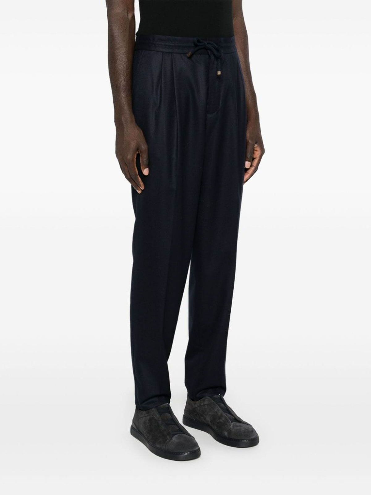 Shop Brunello Cucinelli Wool Trousers In Azul