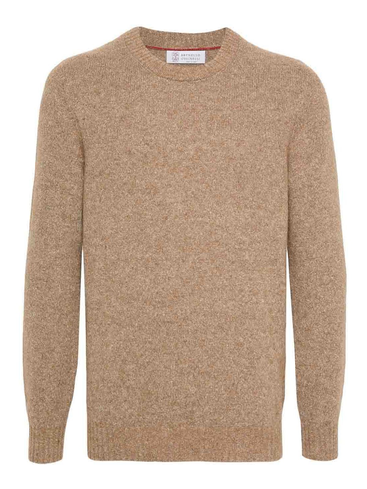 Shop Brunello Cucinelli Wool Crewneck Sweater In Camel