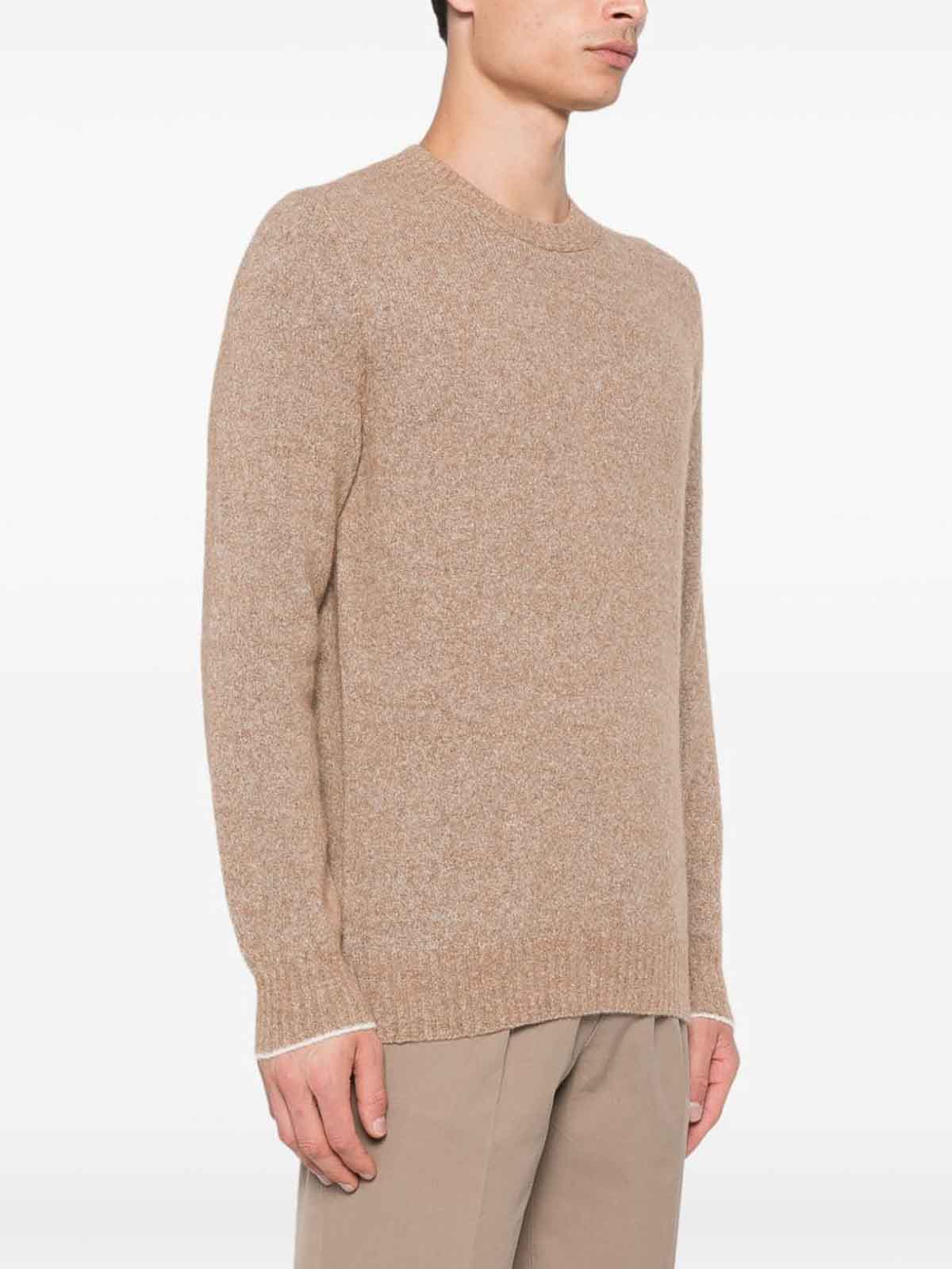 Shop Brunello Cucinelli Wool Crewneck Sweater In Camel