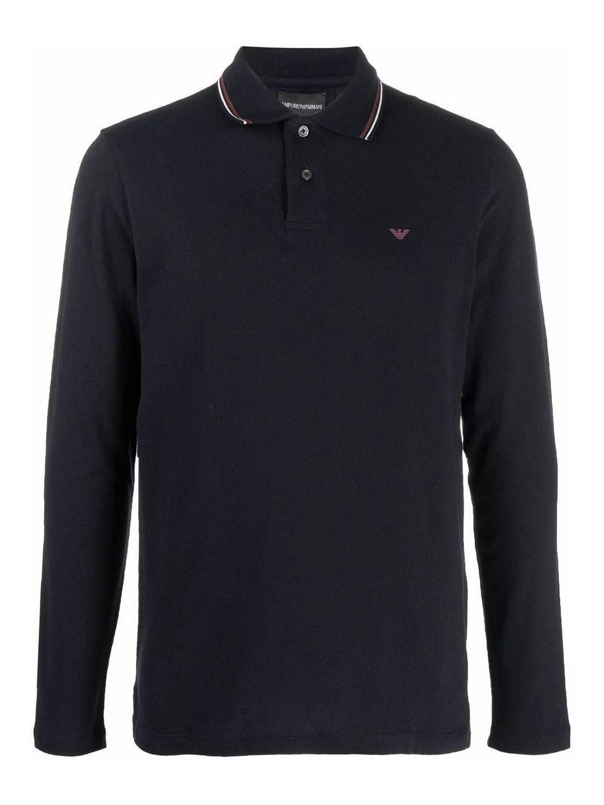 Shop Emporio Armani Logo Cotton Polo Shirt In Azul