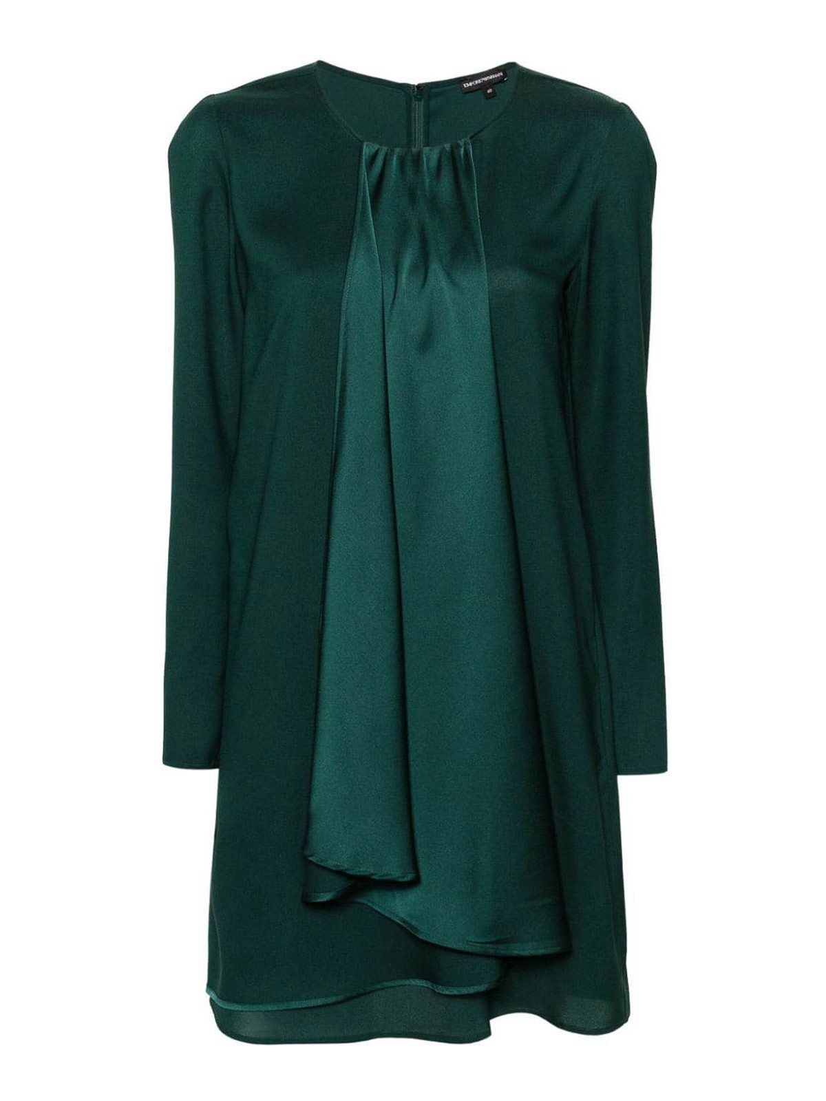 Shop Emporio Armani Draped Short Dress In Verde