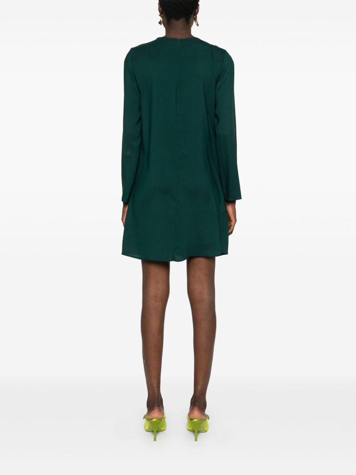 Shop Emporio Armani Draped Short Dress In Verde