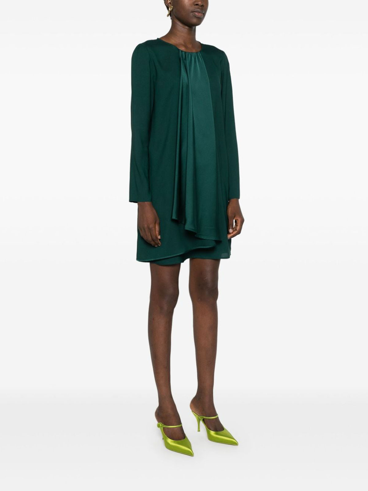 Shop Emporio Armani Draped Short Dress In Verde