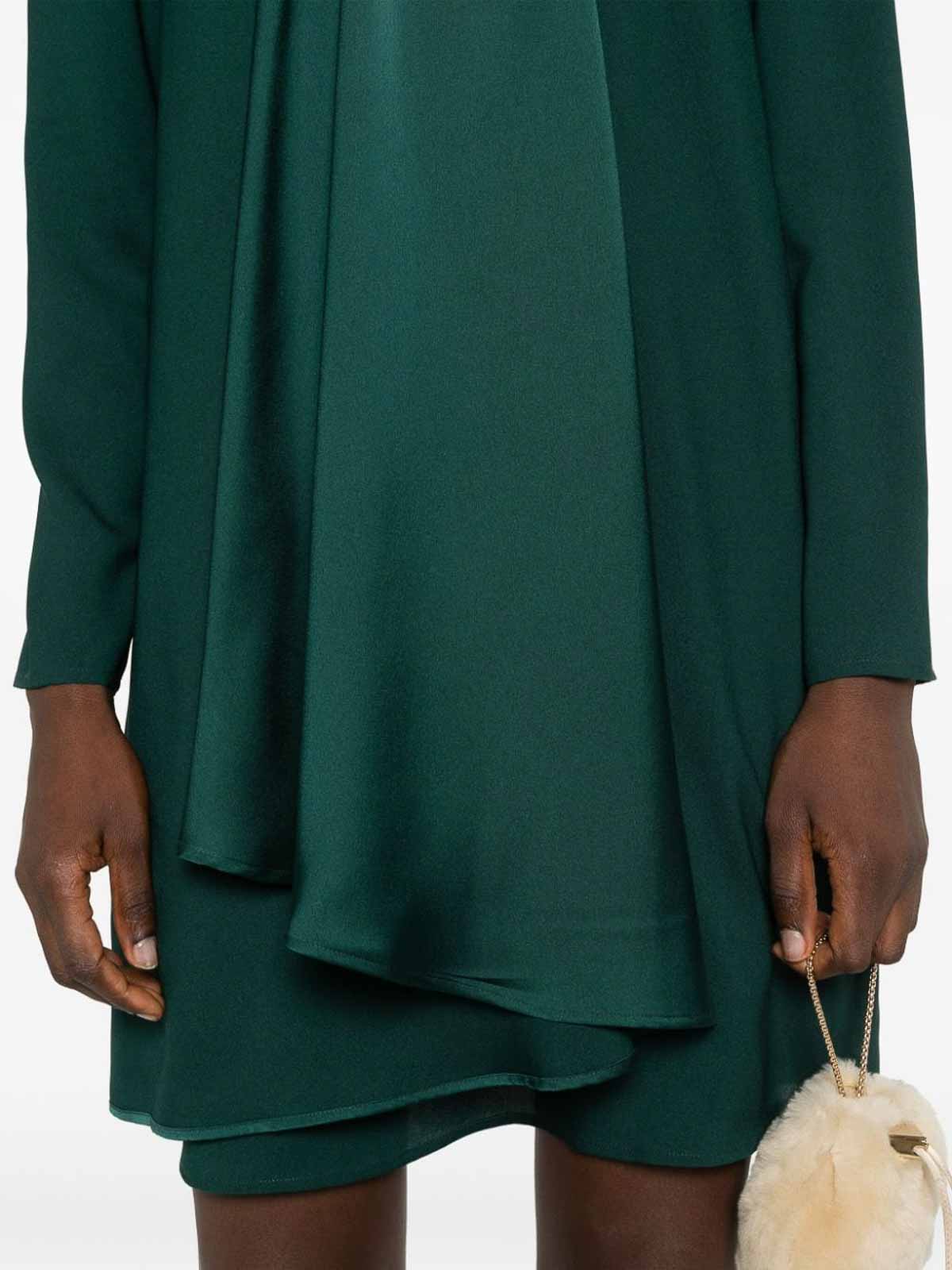 Shop Emporio Armani Draped Short Dress In Verde