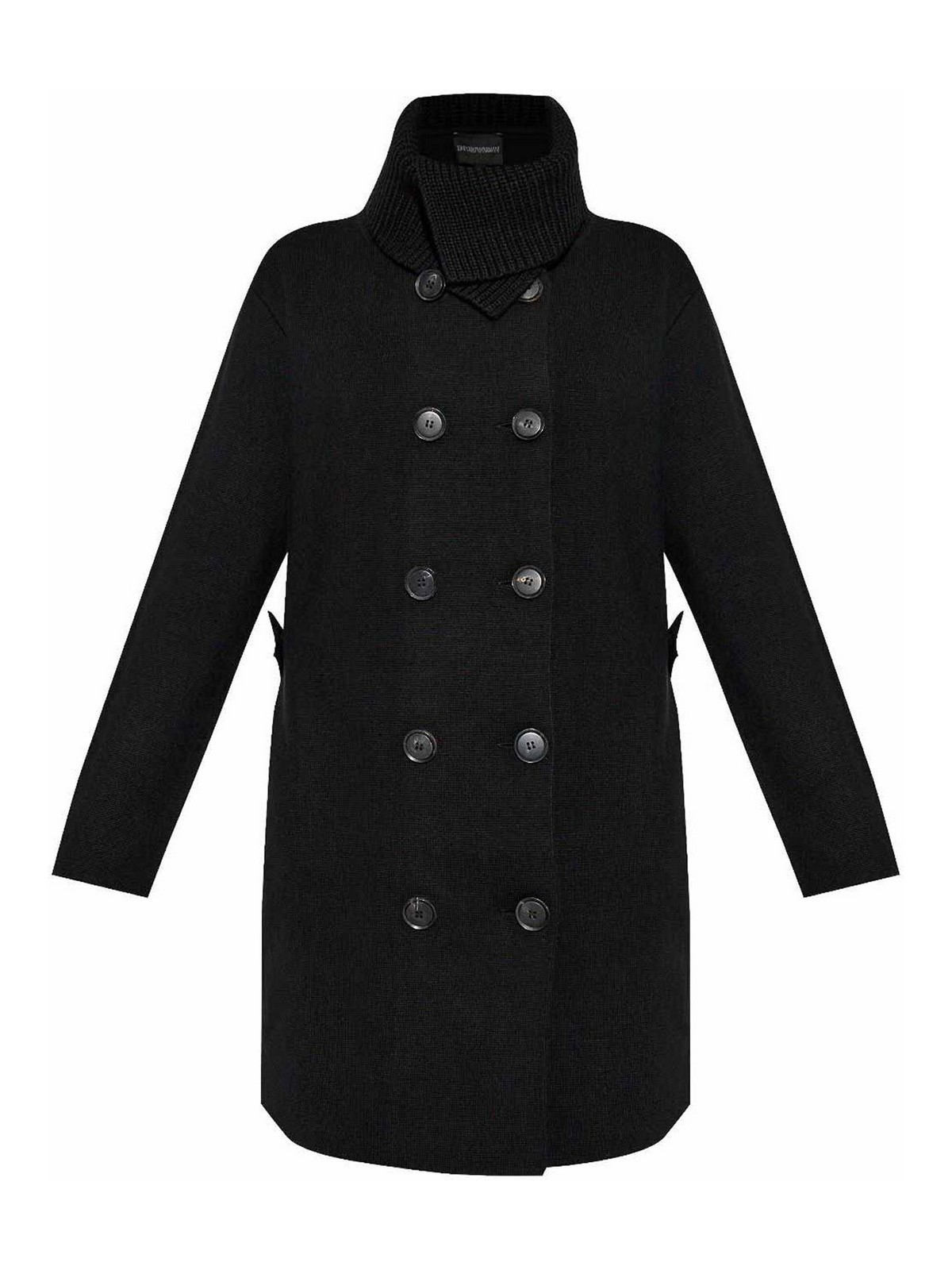 Shop Emporio Armani Wool Blend Coat In Negro