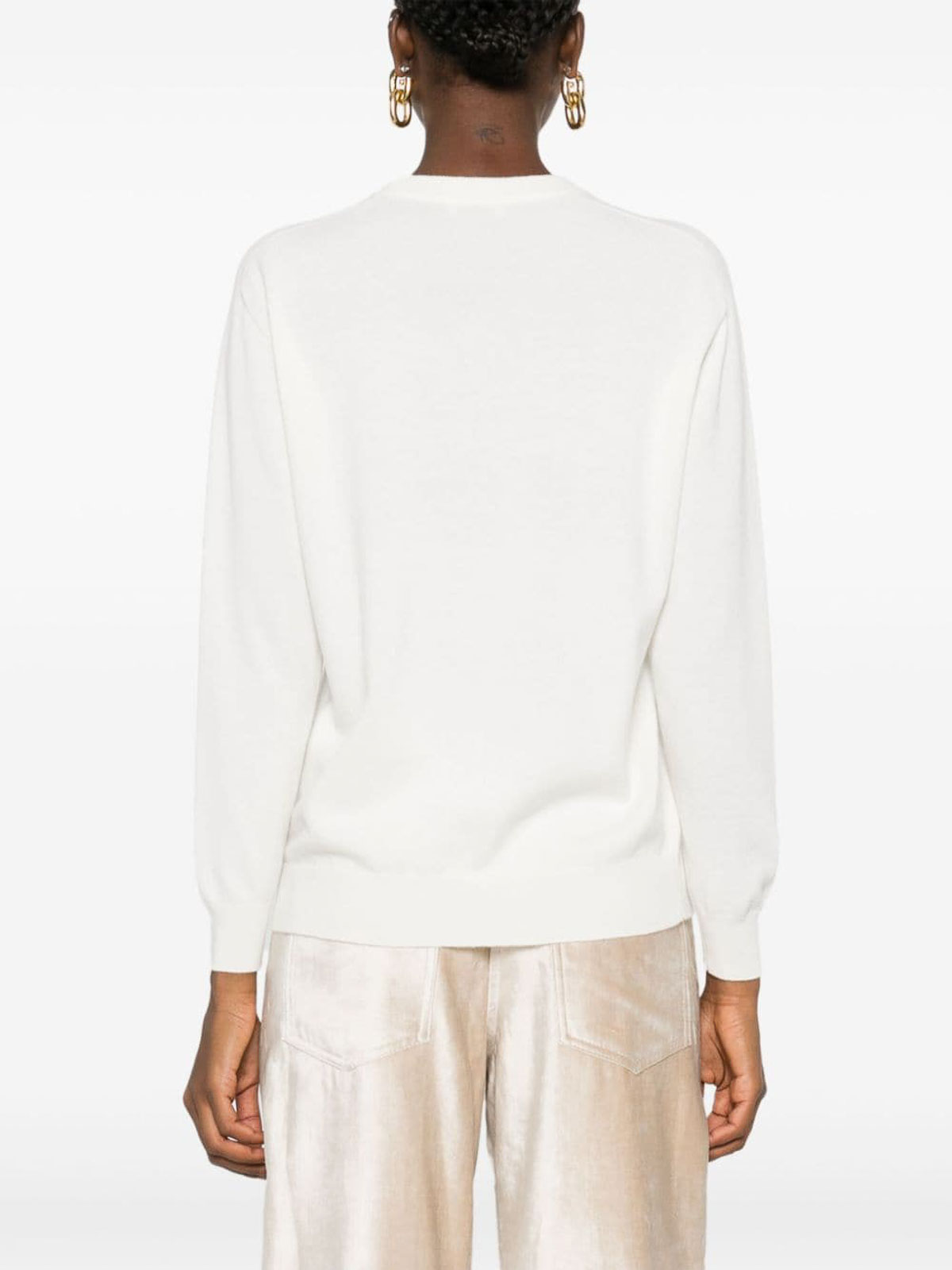 Shop Brunello Cucinelli Cashmere Crewneck Sweater In Blanco