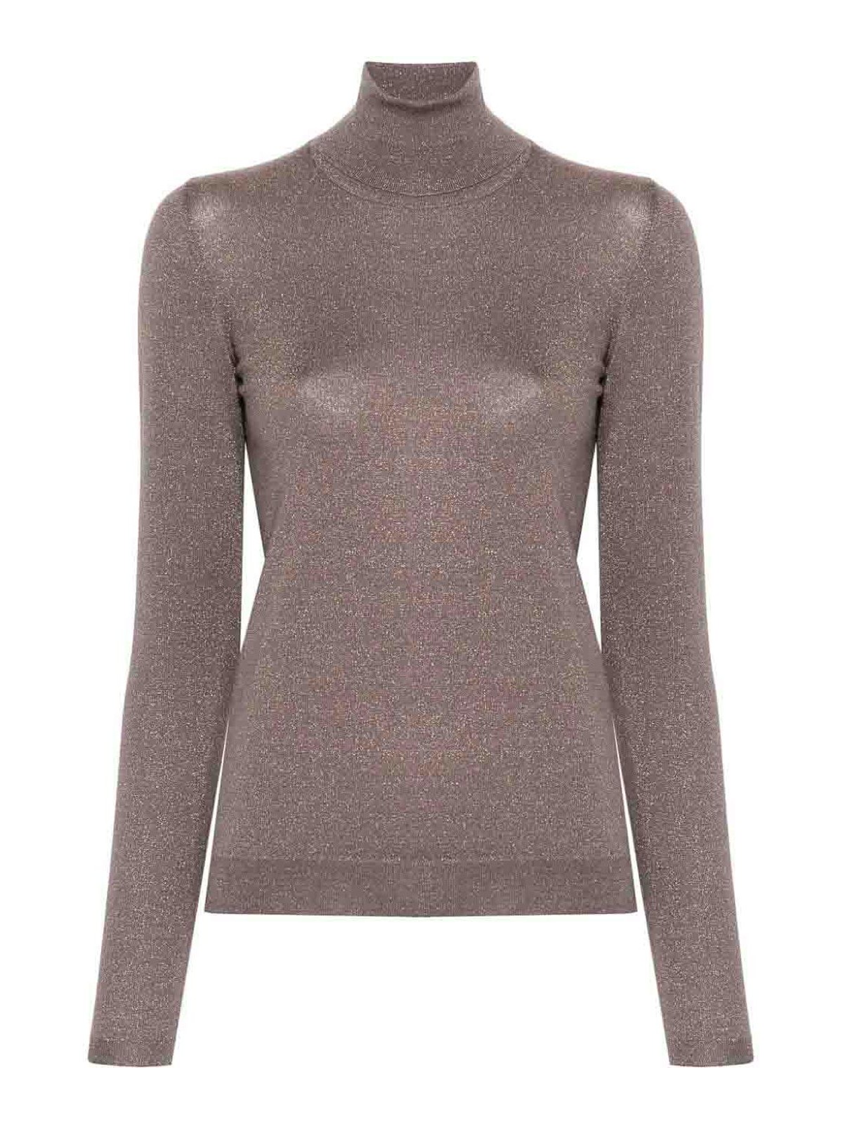 Shop Brunello Cucinelli Cashmere And Silk Blend Turtleneck Sweater In Beis