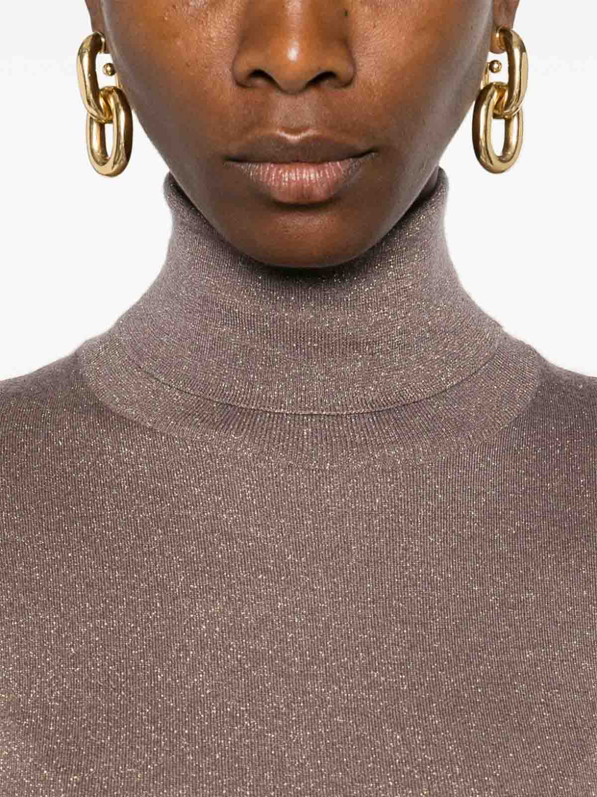 Shop Brunello Cucinelli Cashmere And Silk Blend Turtleneck Sweater In Beis