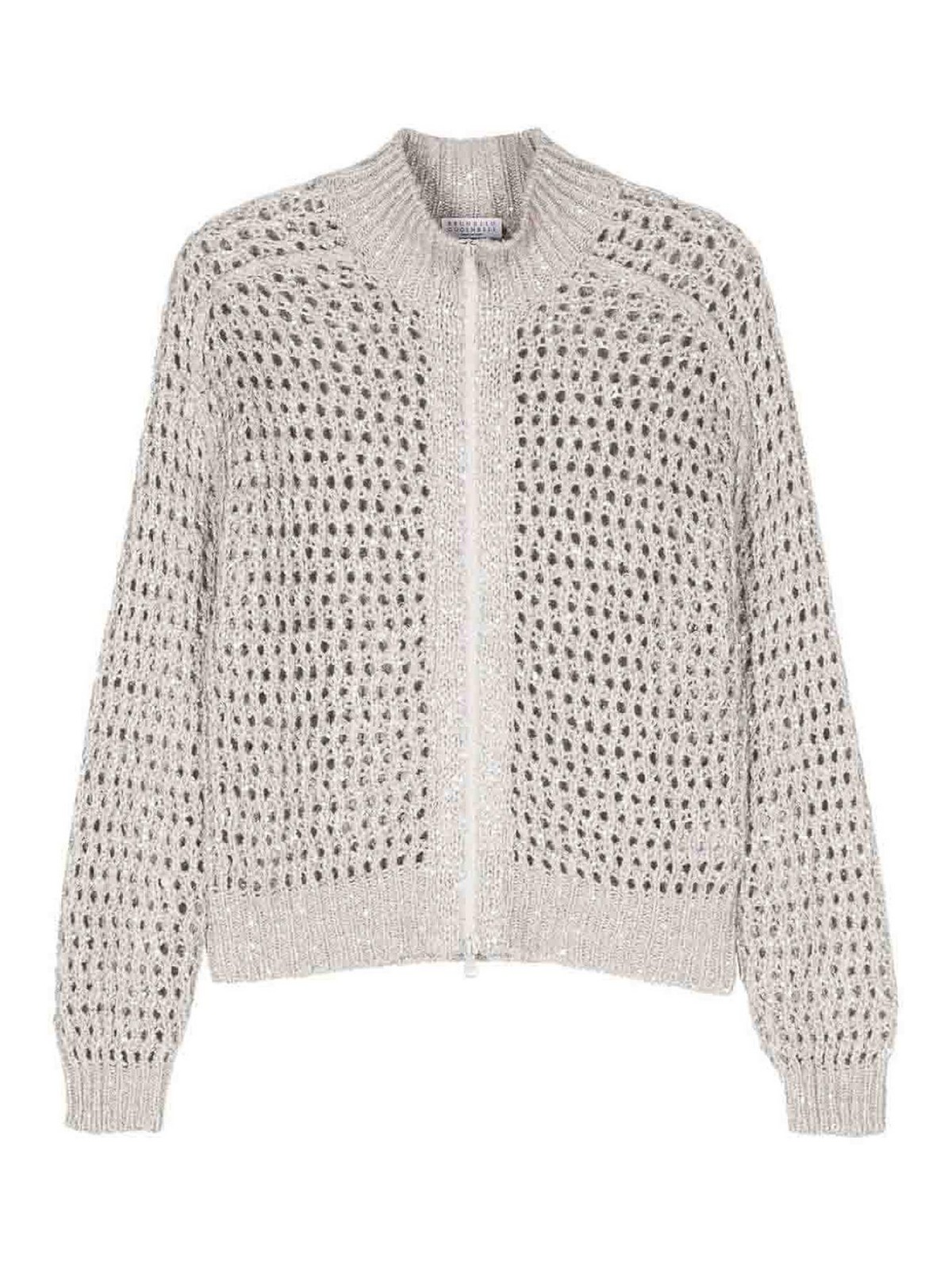 Shop Brunello Cucinelli Silk And Linen Blend Cardigan In Beige