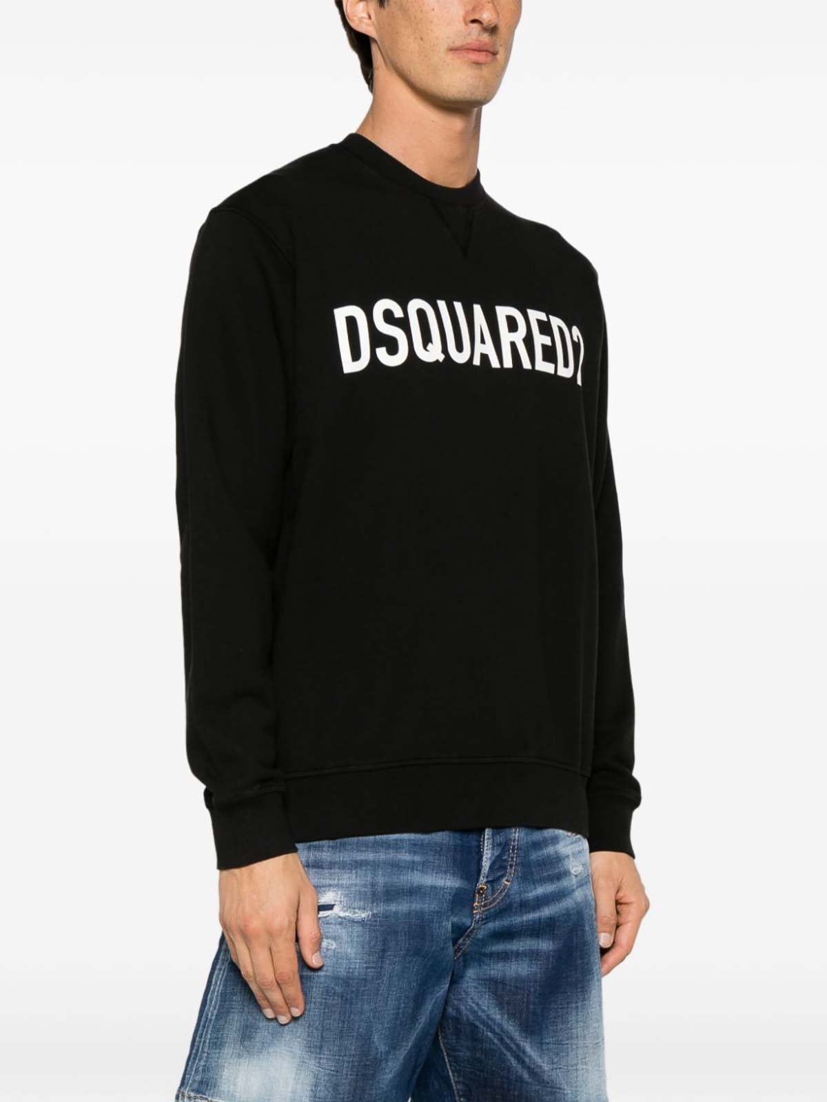 Shop Dsquared2 Logo Cotton Sweatshirt In Negro