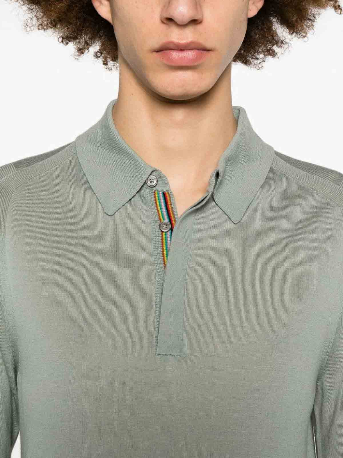 Shop Paul Smith Wool Polo Shirt In Verde