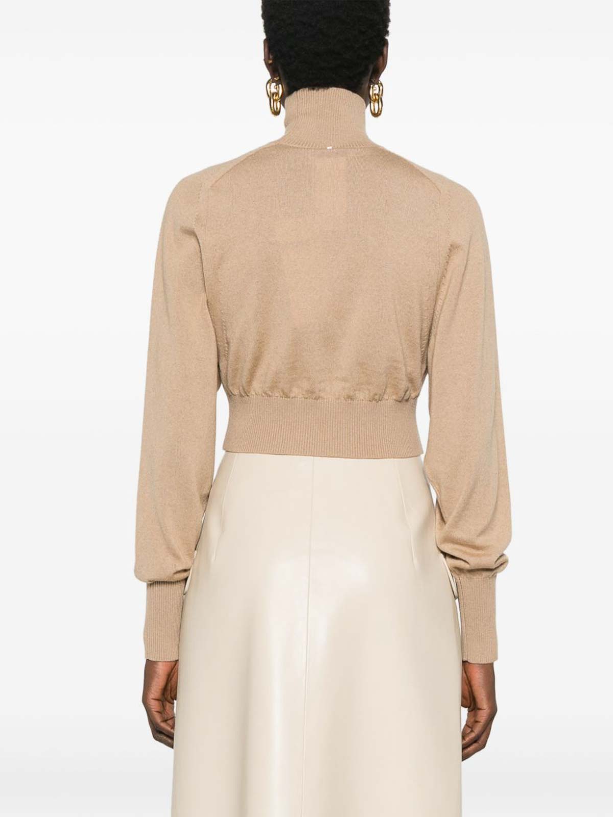 Shop Sportmax Wool Turtle-neck Sweater In Camel