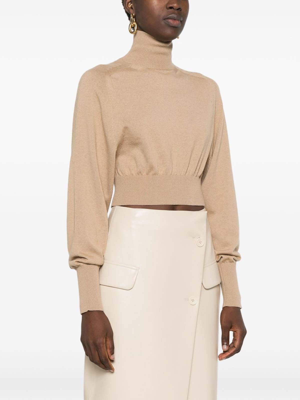 Shop Sportmax Wool Turtle-neck Sweater In Camel