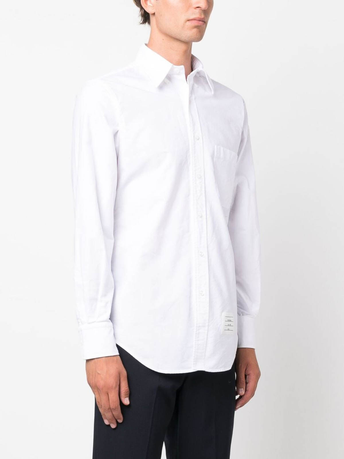 Shop Thom Browne Cotton Shirt In Blanco