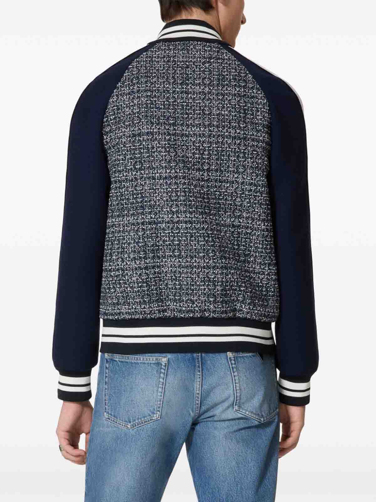 Shop Valentino Vlogo Signature Wool Bomber Jacket In Azul