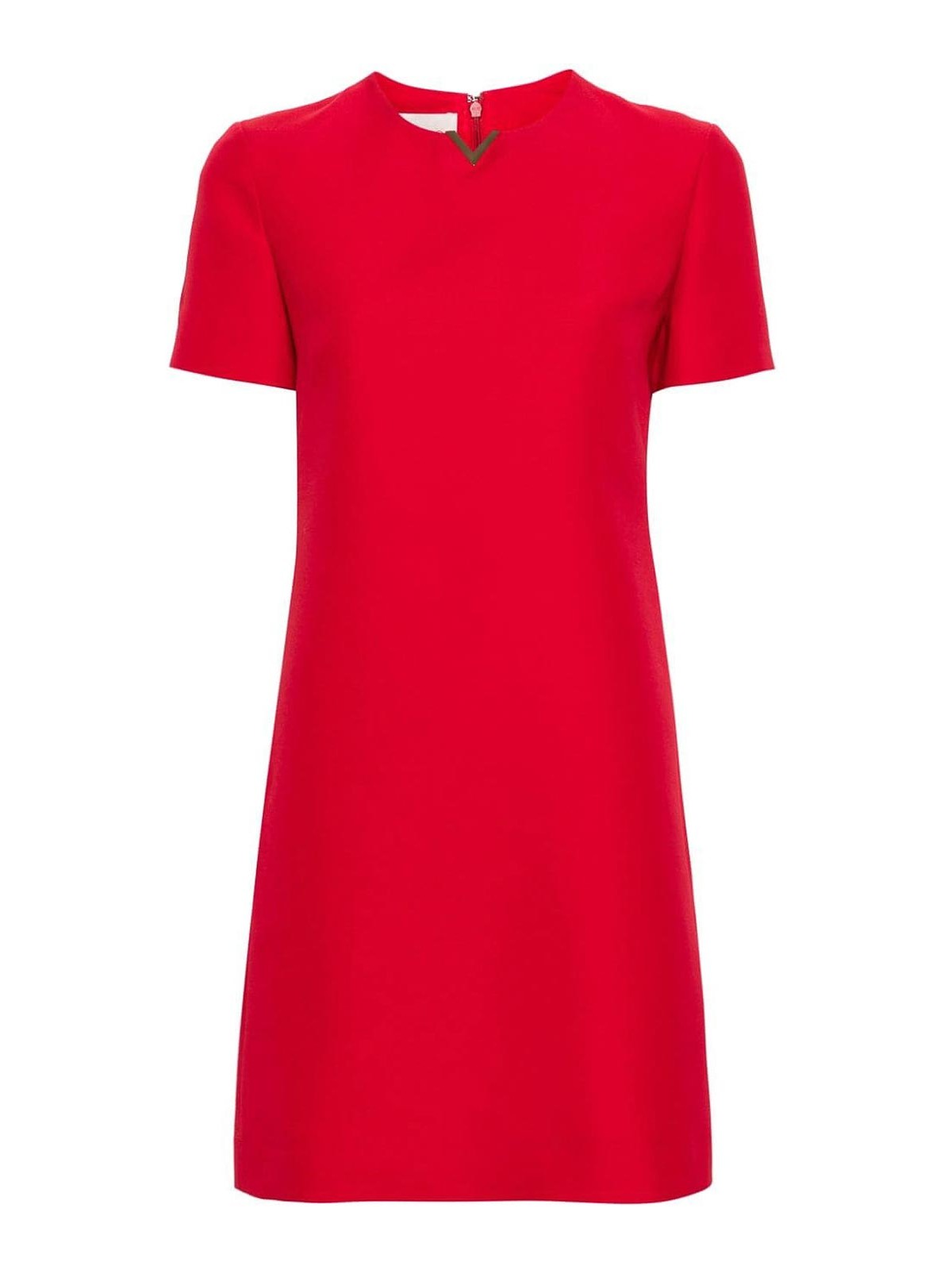 Shop Valentino Wool And Silk Blend Mini Dress In Rojo