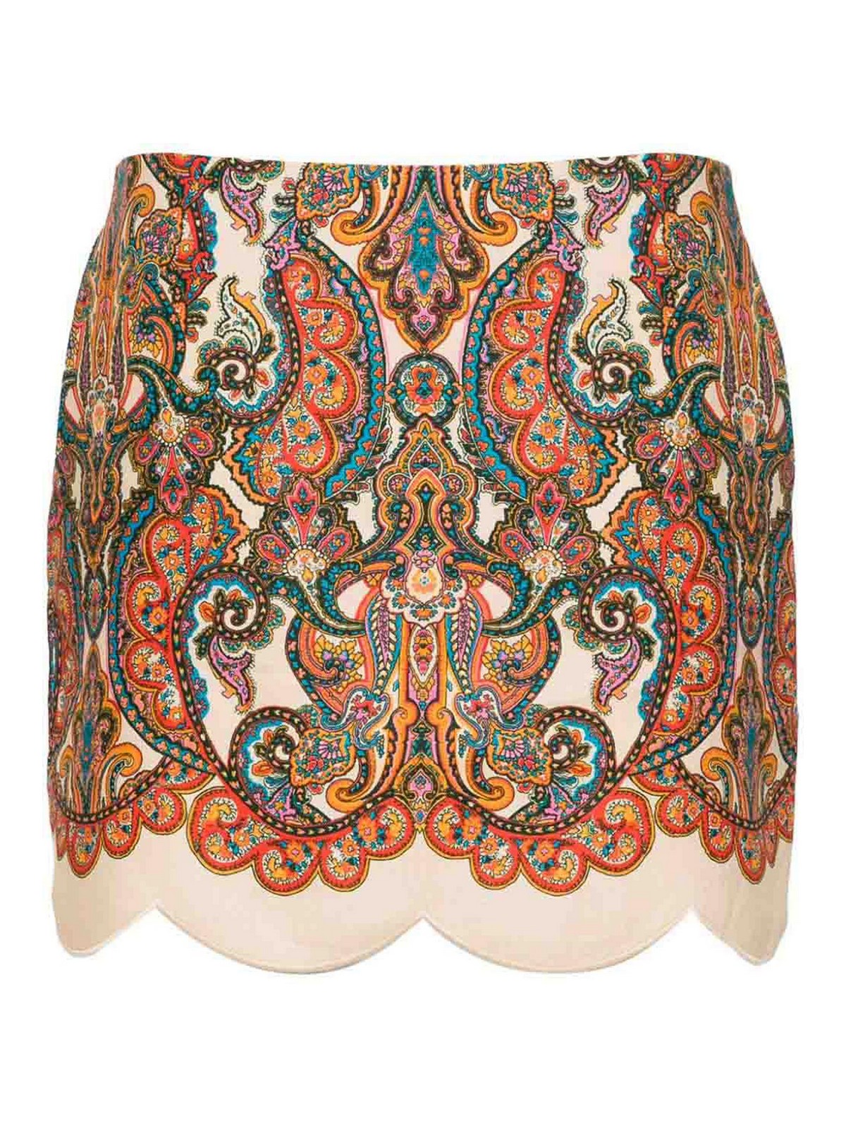 Shop Zimmermann Paisley Print Linen Mini Skirt In Multicolor